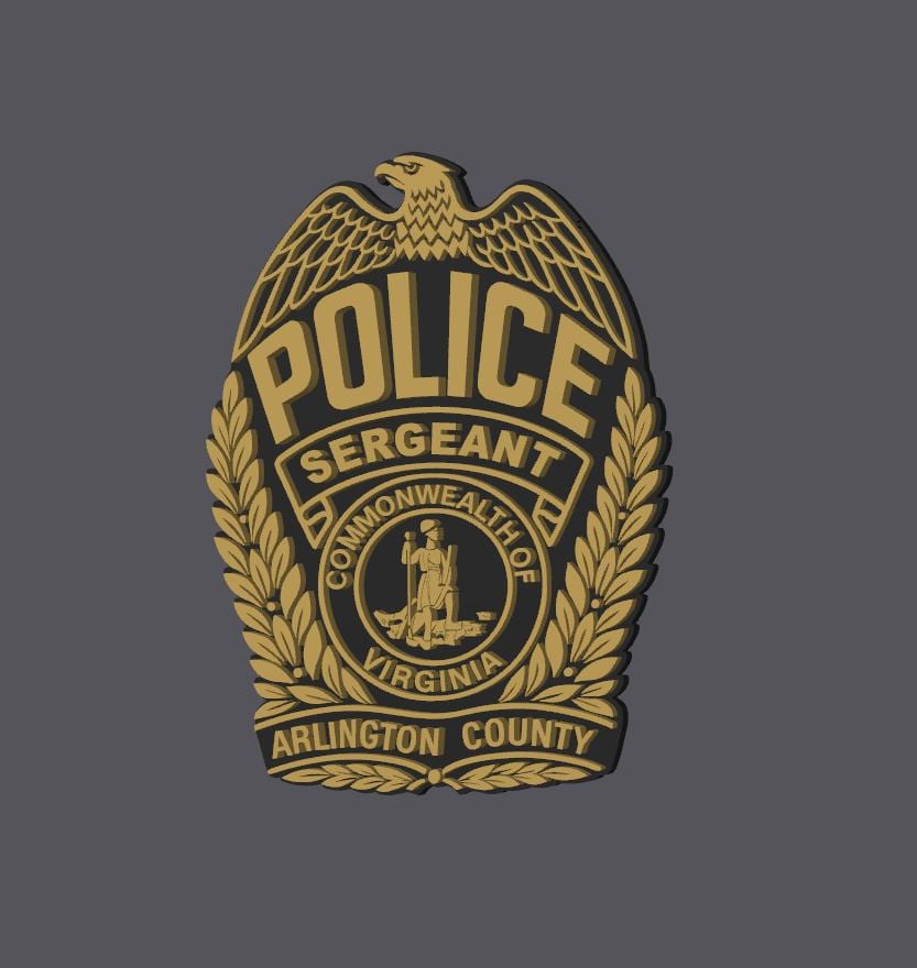 Arlington County Police Badge 3D Plaque - First Responder Wall Art Virginia