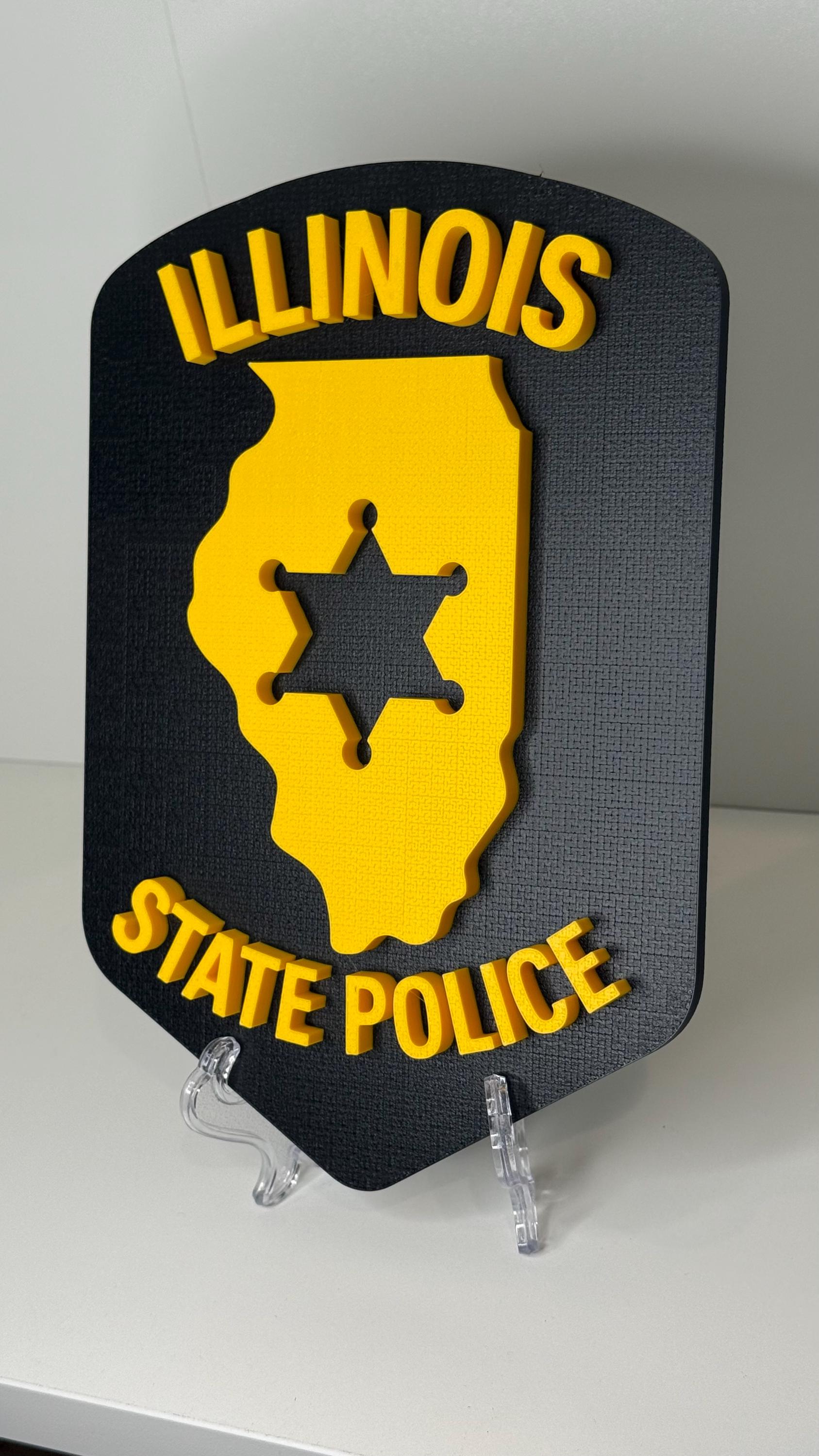 Illinois State Police Logo 3D Plaque, First Responder Wall Art