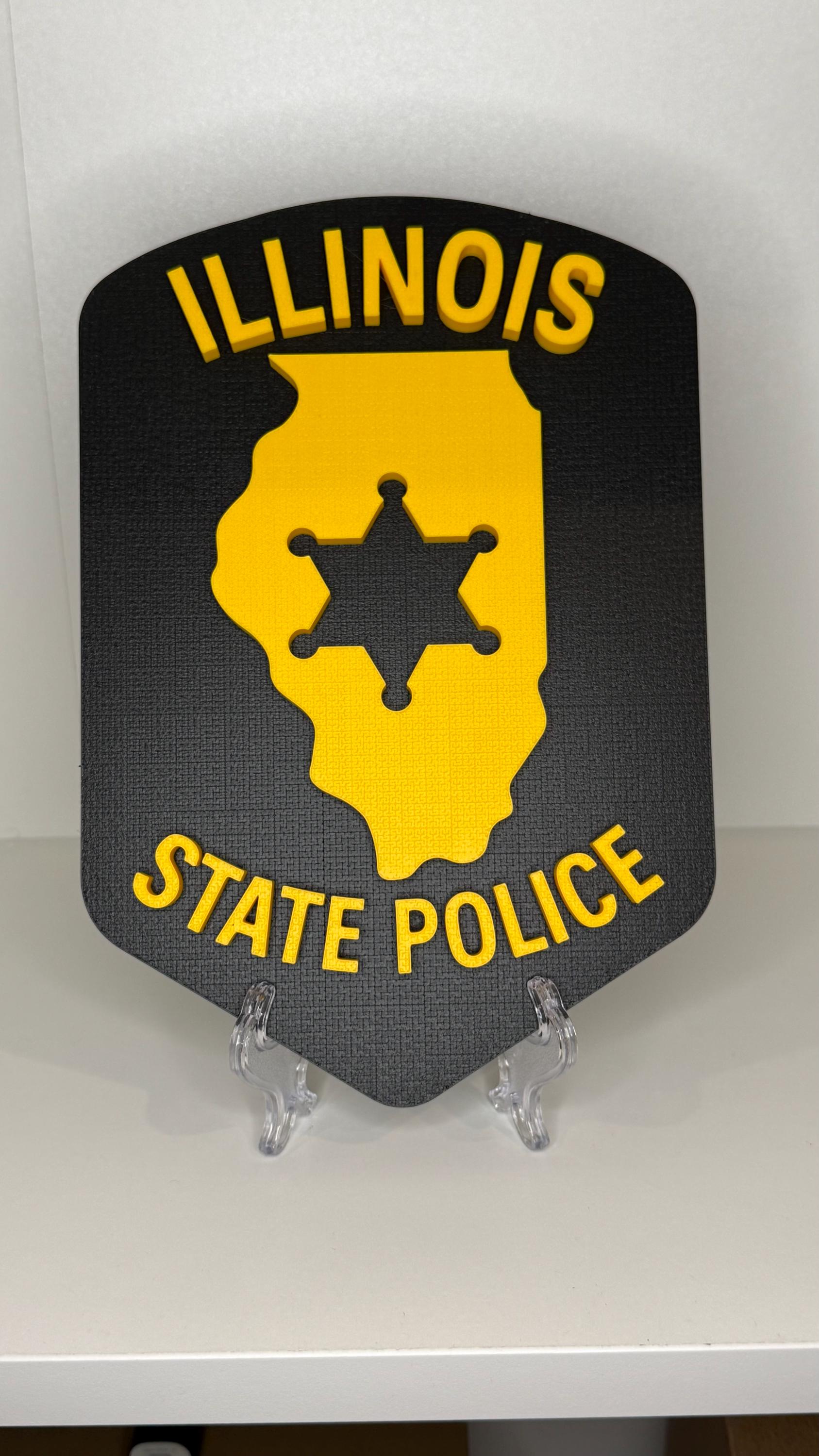 Illinois State Police Logo 3D Plaque, First Responder Wall Art