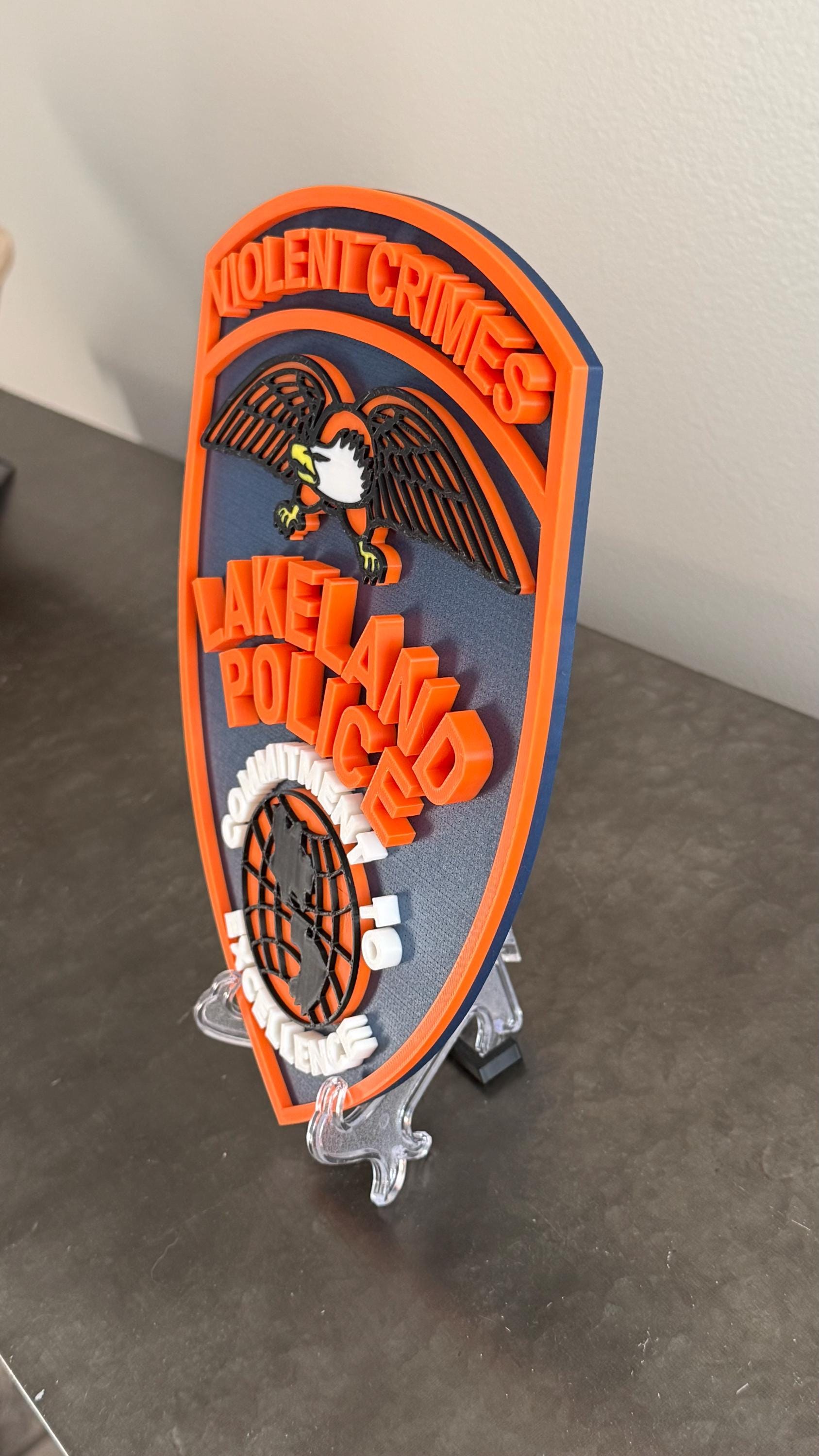 Lakeland Police Department 3D Display Plaque, First Responder Display Plaque Florida