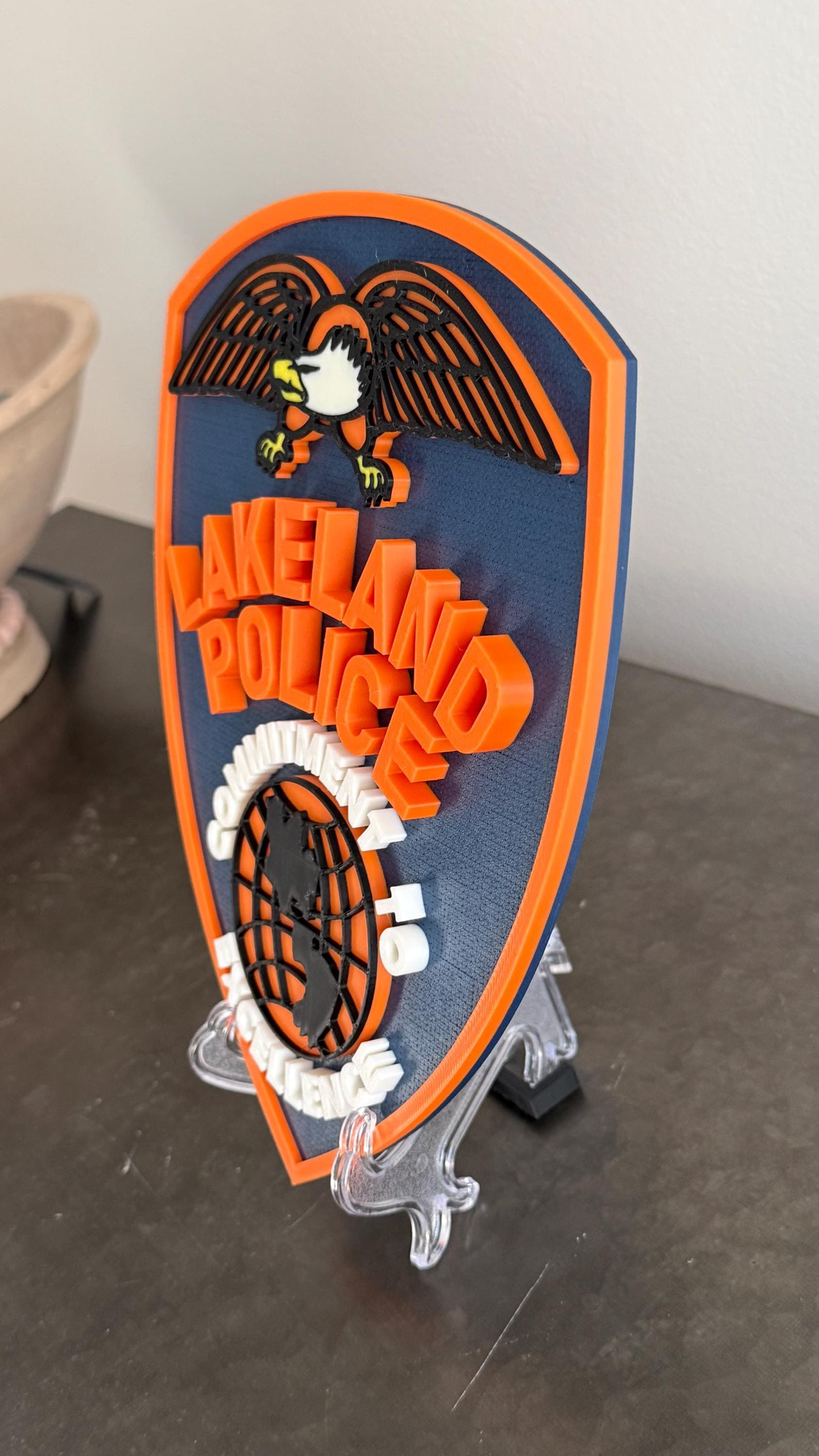 Lakeland Police Department Plaque: 3D Embossed First Responder Art Florida