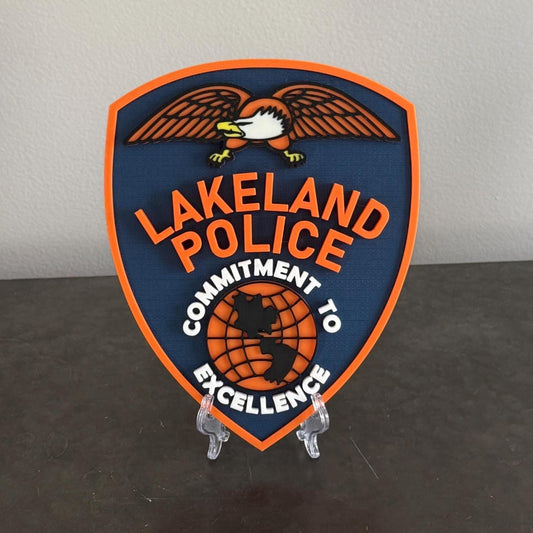 Lakeland Police Department Plaque: 3D Embossed First Responder Art Florida