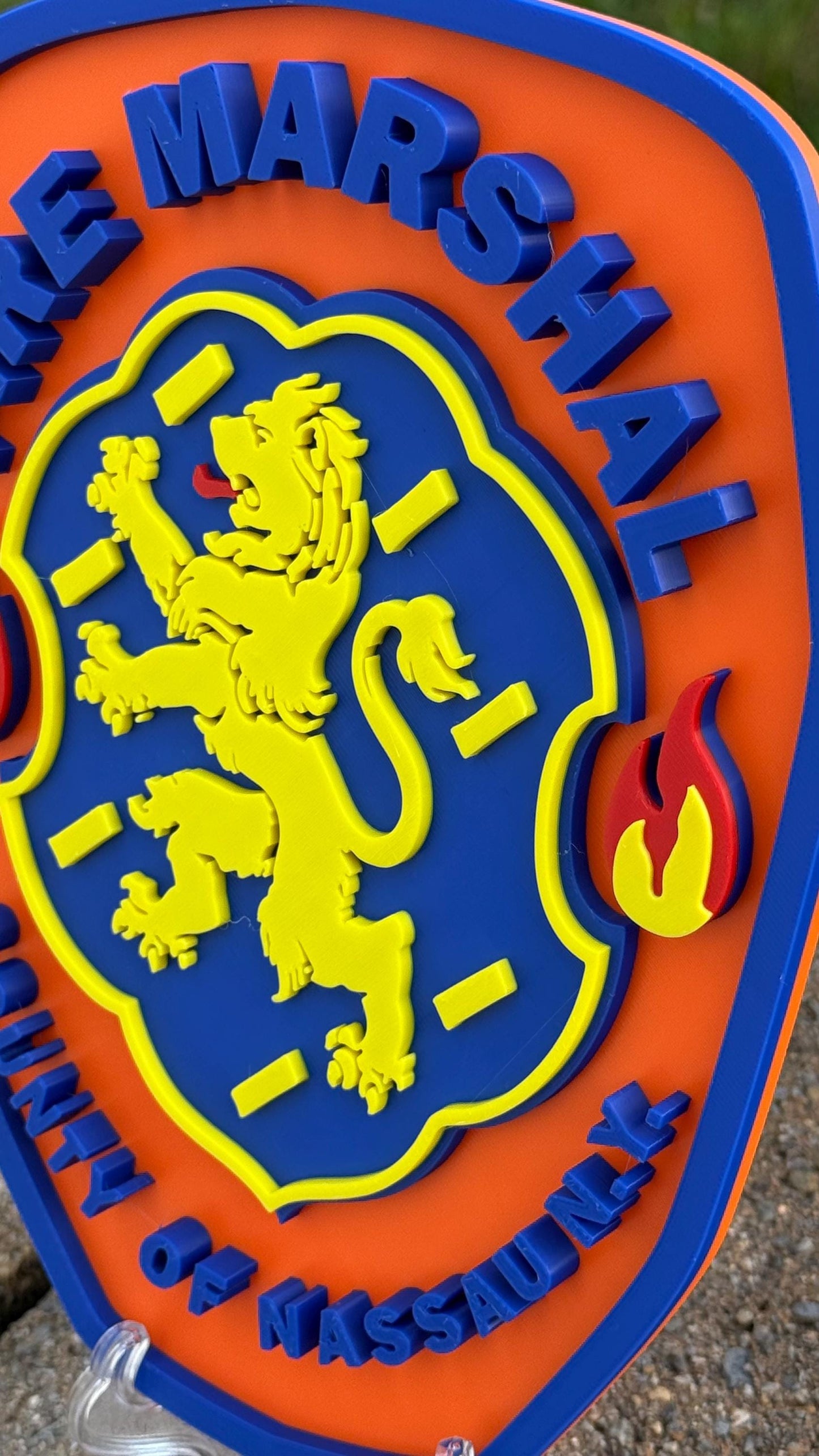 Nassau County Fire Marshal 3D Plaque: Long Island First Responder Wall Decor New York