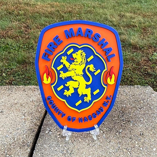 Nassau County Fire Marshal 3D Plaque: Long Island First Responder Wall Decor New York