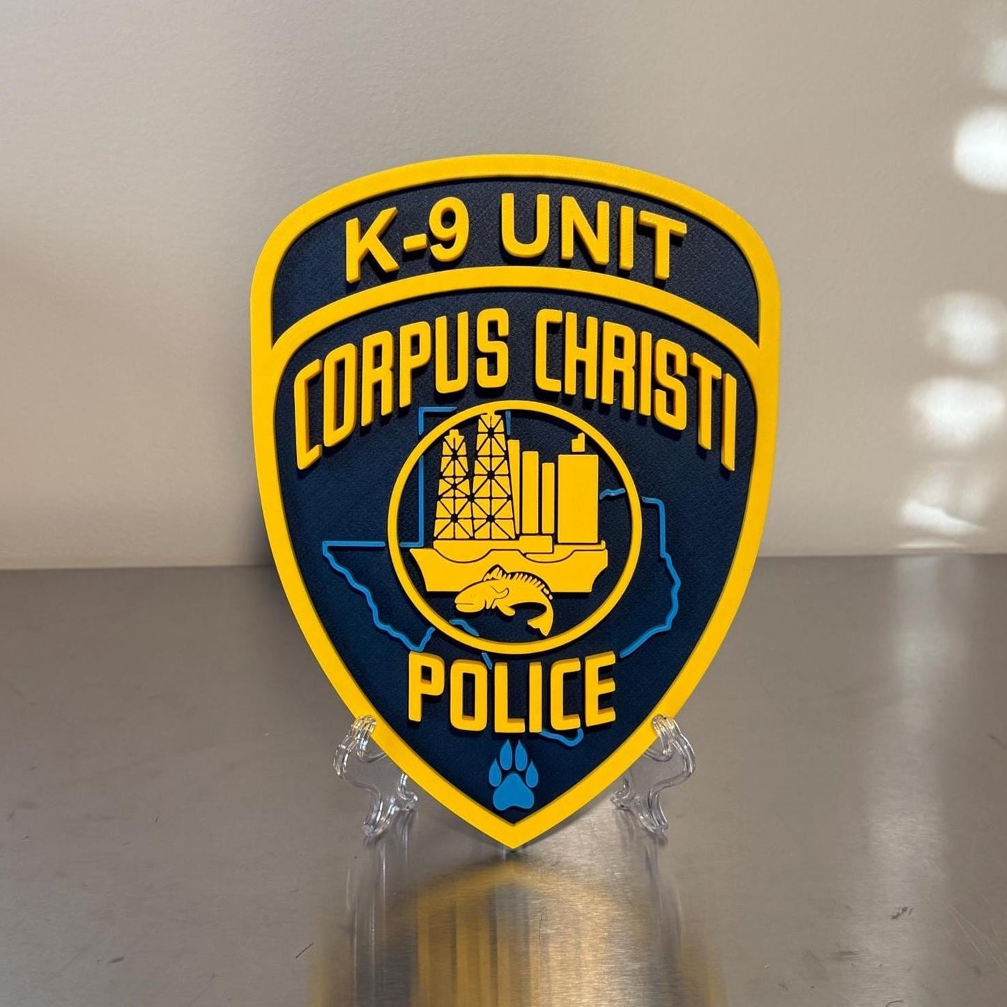 Corpus Christi Police 3D Plaque, First Responder Wall Decor K9 Violent Crimes Texas