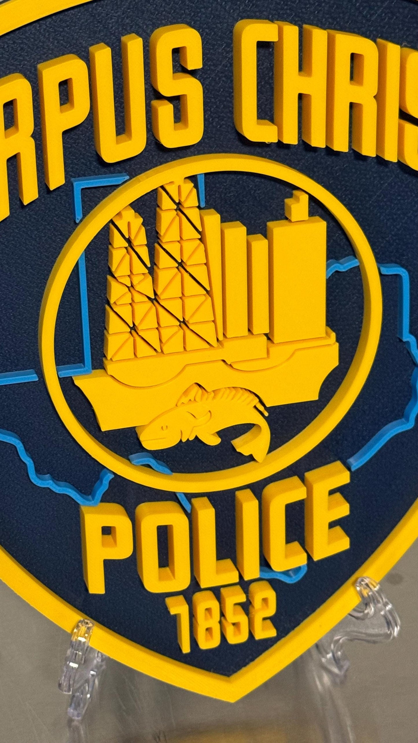 Corpus Christi Police 3D Plaque, First Responder Wall Decor K9 Violent Crimes Texas