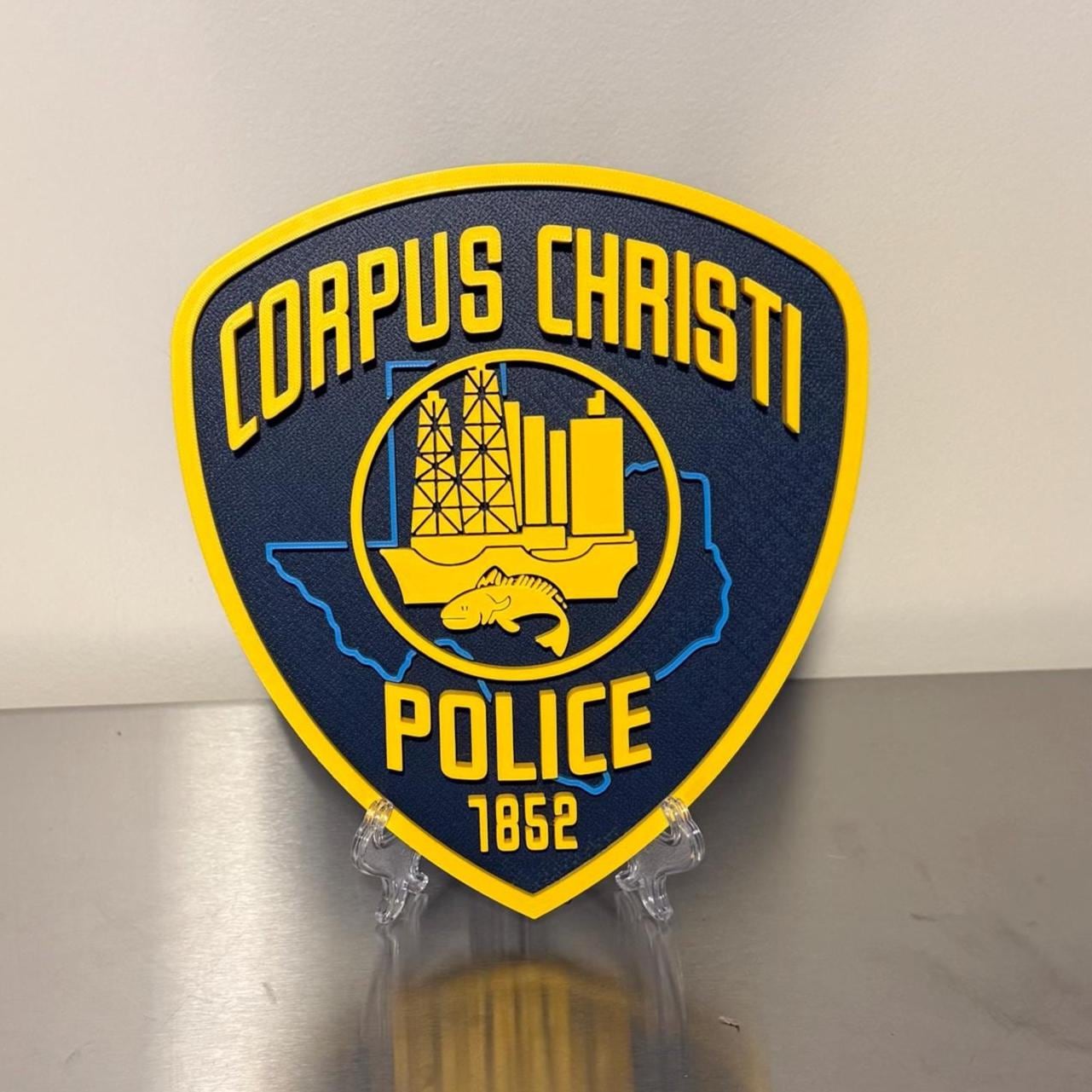 Corpus Christi Police 3D Plaque, First Responder Wall Decor K9 Violent Crimes Texas