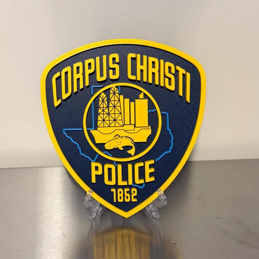 Corpus Christi Police 3D Plaque, First Responder Wall Decor K9 Violent Crimes Texas