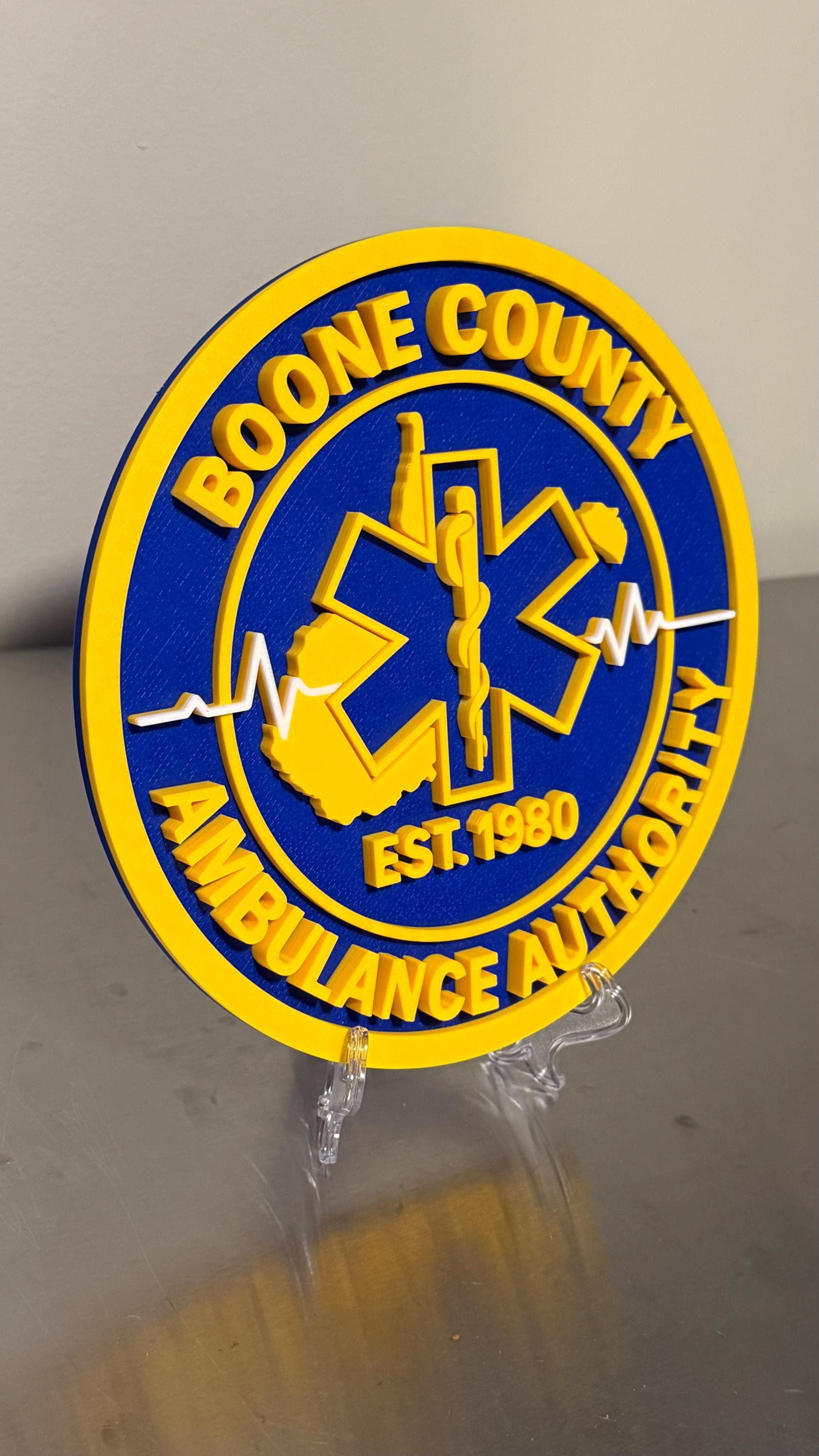 Boone County EMS 3D Plaque, First Responder WV