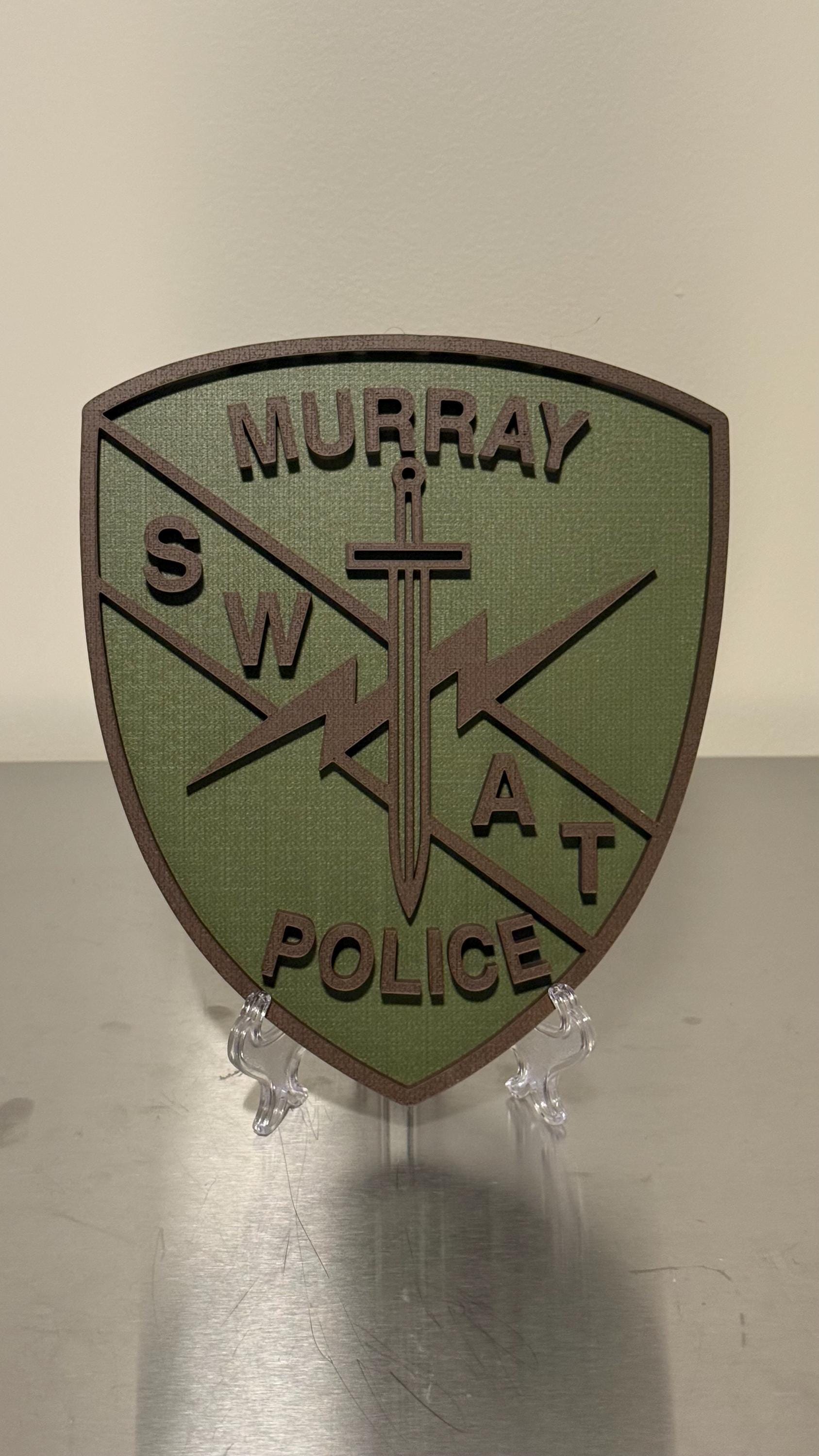 Murray City SWAT Plaque, Utah Police Department 3D Embossed Wall Art