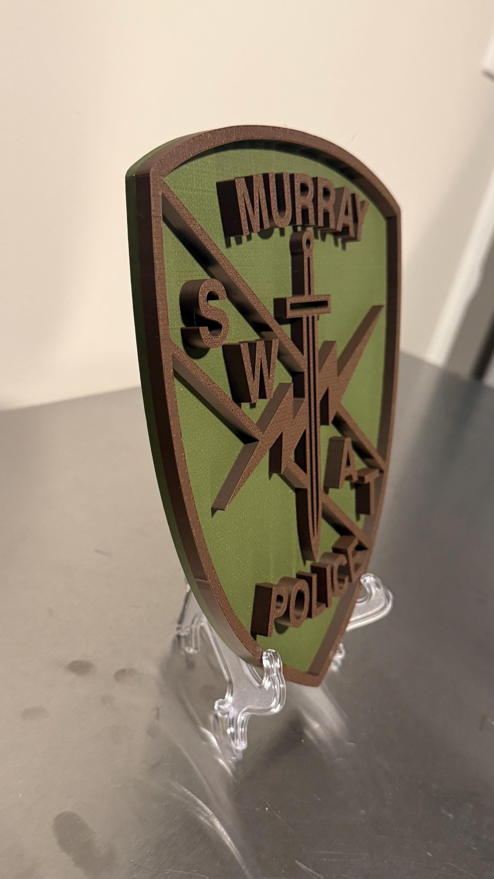 Murray City SWAT Plaque, Utah Police Department 3D Embossed Wall Art