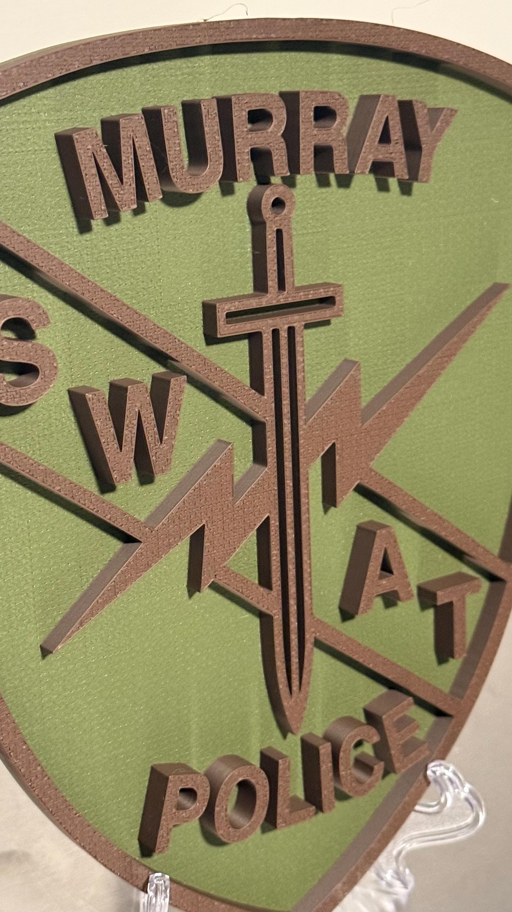 Murray City SWAT Plaque, Utah Police Department 3D Embossed Wall Art