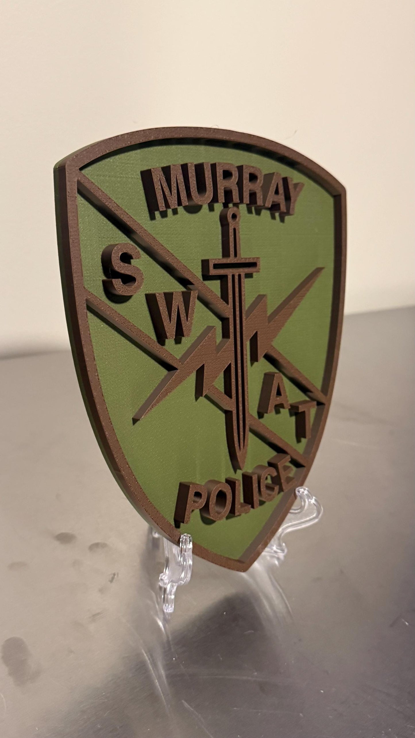 Murray City SWAT Plaque, Utah Police Department 3D Embossed Wall Art