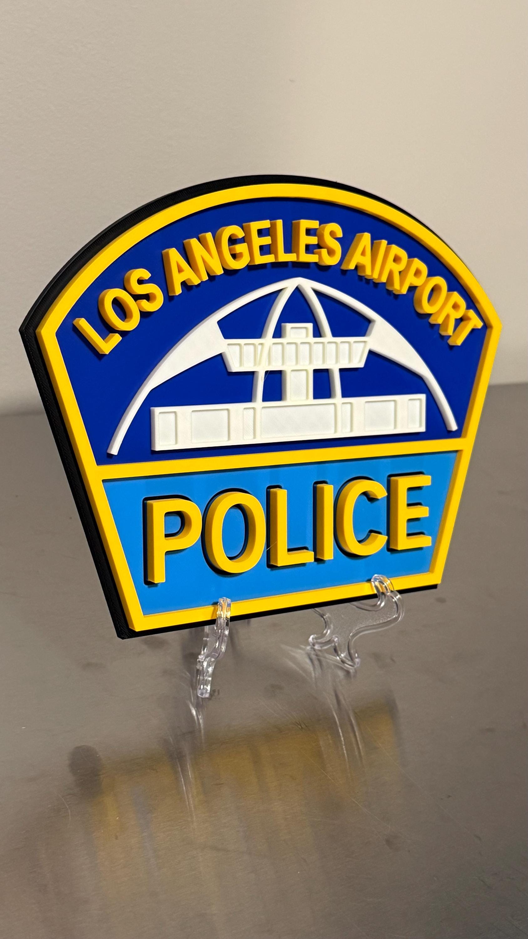 LAX Police 3D Plaque – Los Angeles Airport, First Responder Wall Art California