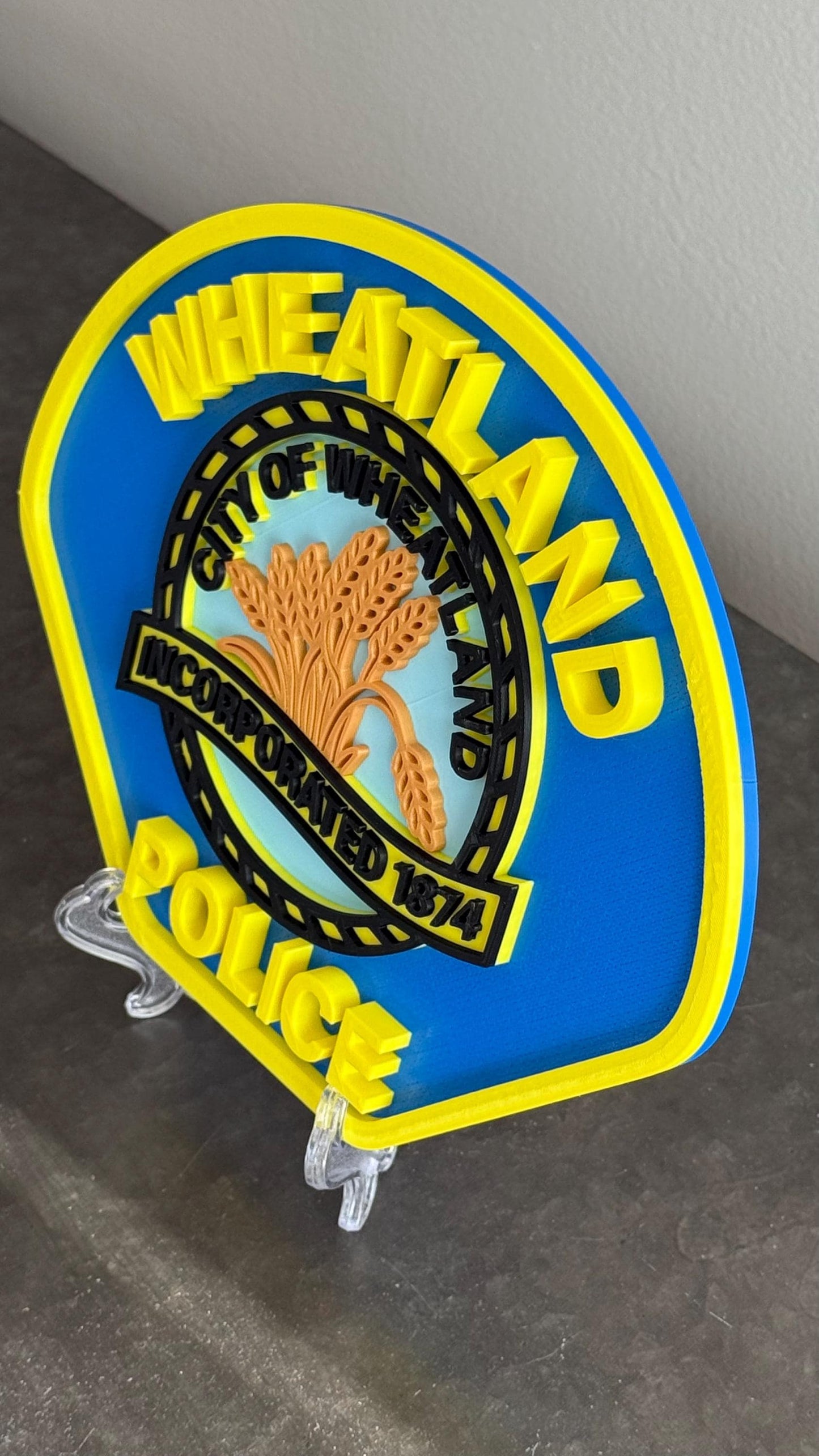 Wheatland Police Department Plaque: 3D Embossed First Responder Art California