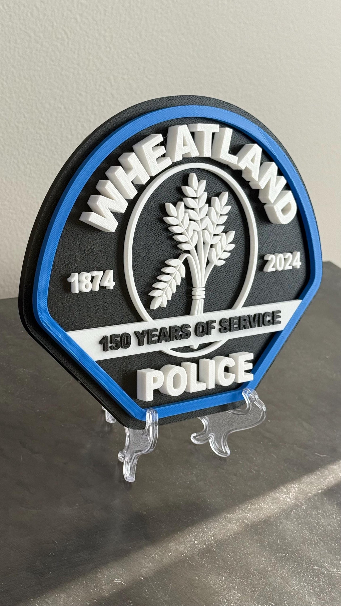 Wheatland Police Department Plaque: 3D Embossed First Responder Art California