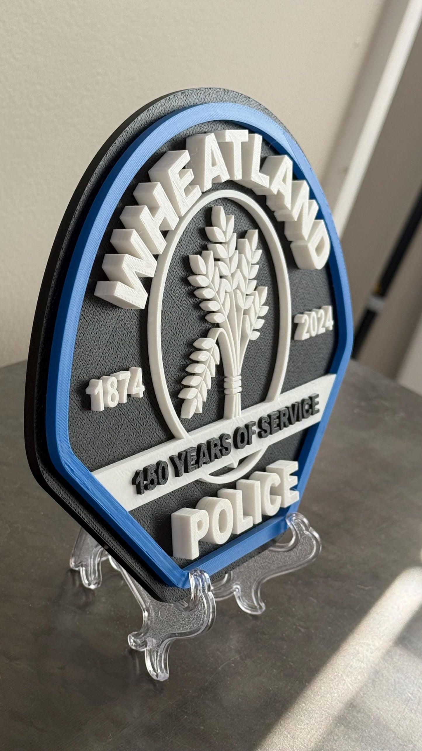 Wheatland Police Department Plaque: 3D Embossed First Responder Art California