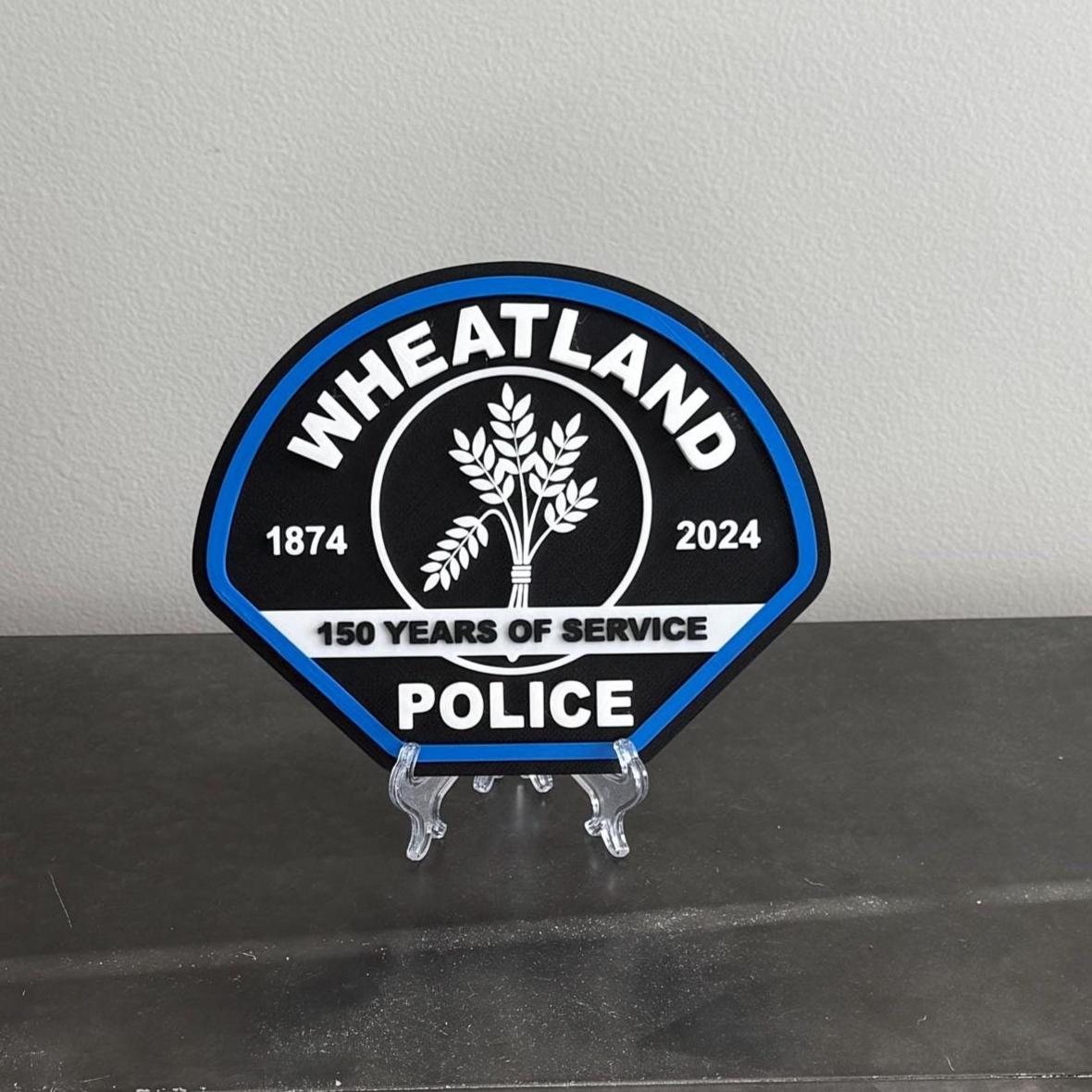 Wheatland Police Department Plaque: 3D Embossed First Responder Art California