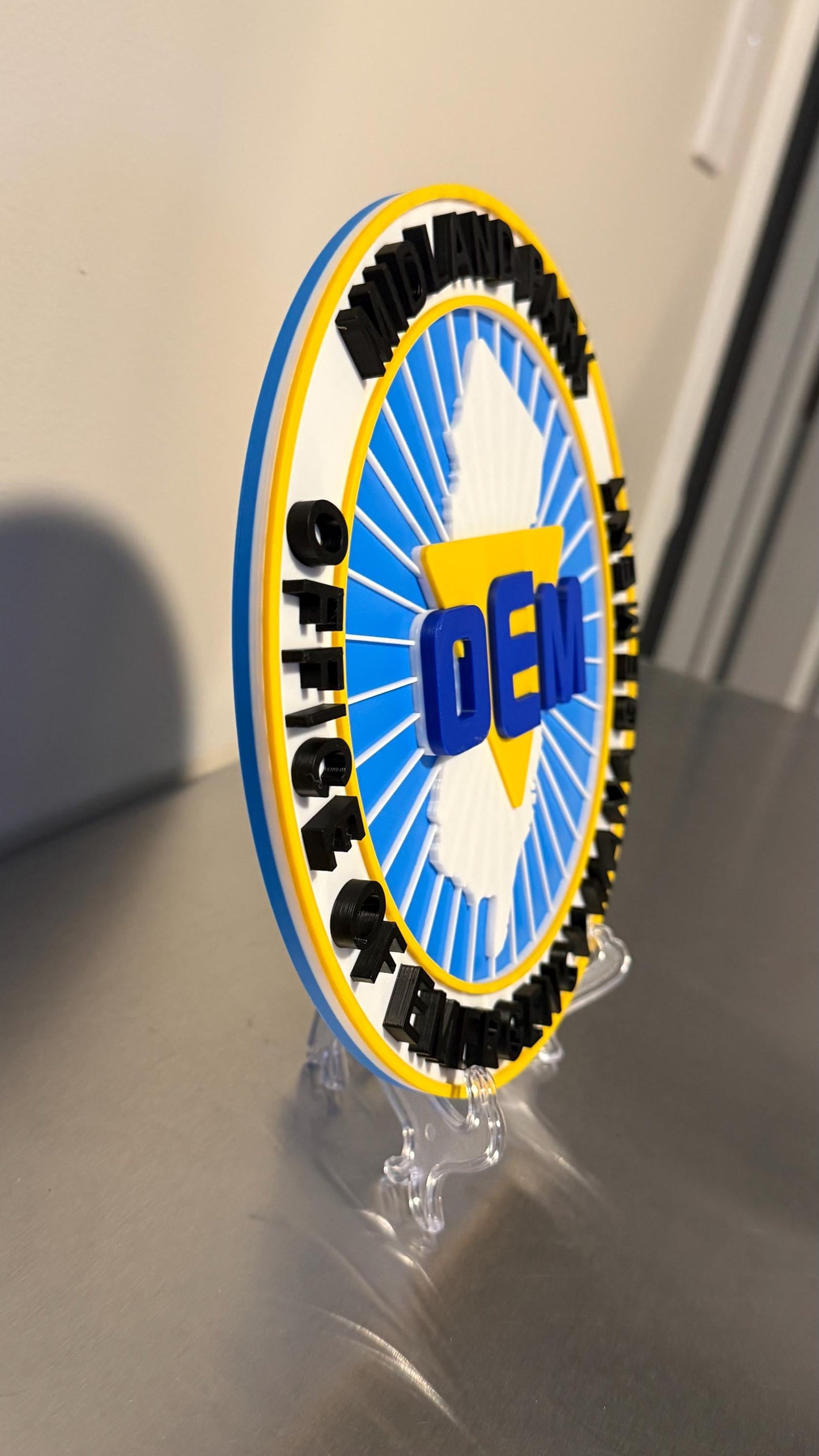 Customizable New Jersey OEM 3D Display Plaque Emergency Management NJ New Jersey