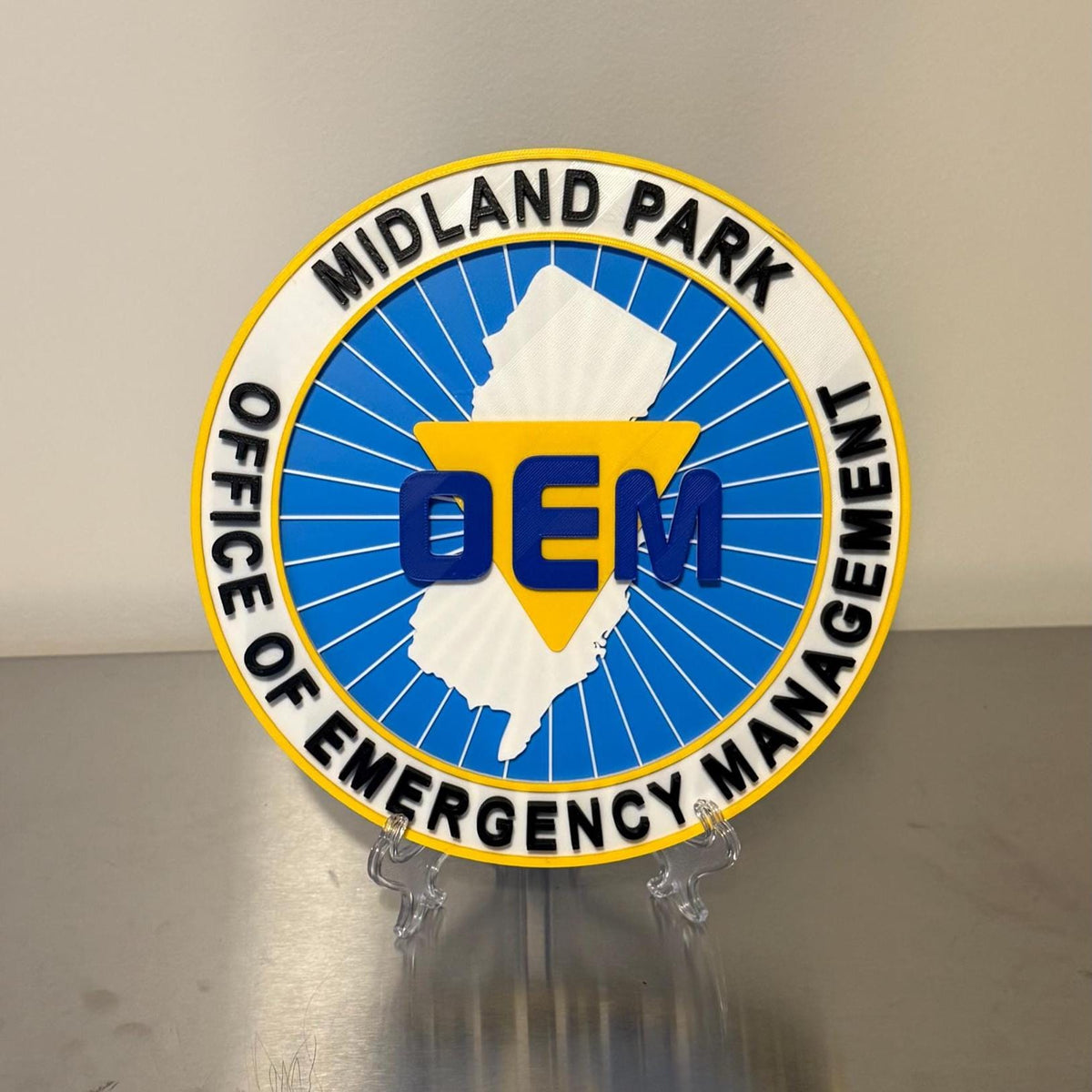 Customizable New Jersey OEM 3D Display Plaque Emergency Management NJ New Jersey
