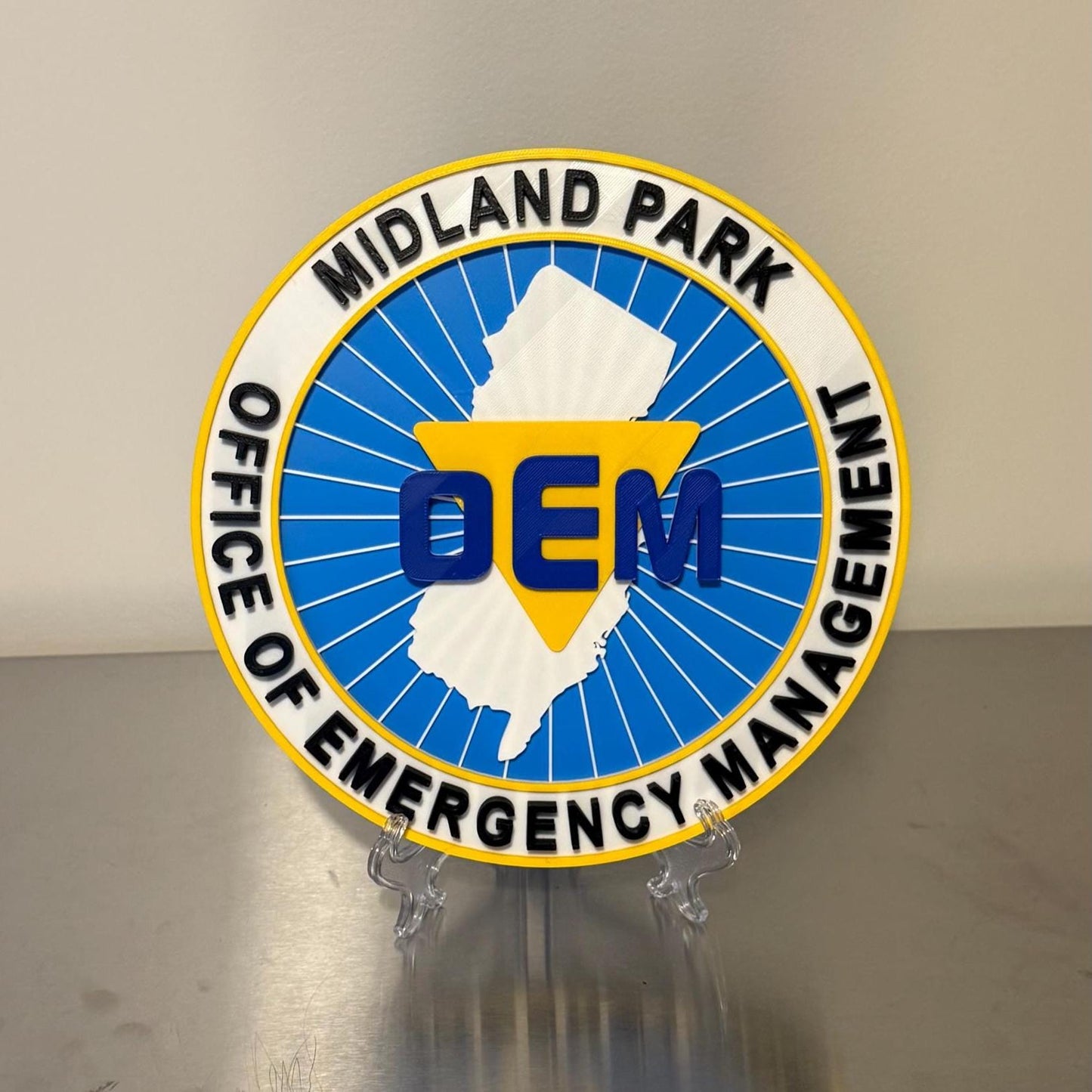 Customizable New Jersey OEM 3D Display Plaque Emergency Management NJ New Jersey