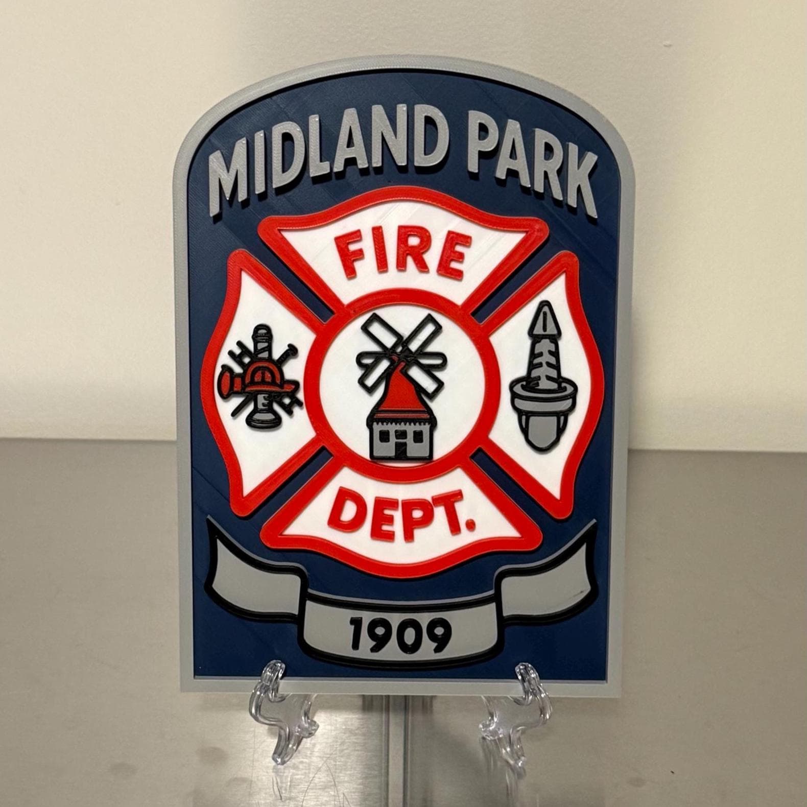 Midland Park Fire Department 3D Plaque: First Responder Wall Art NJ New Jersey