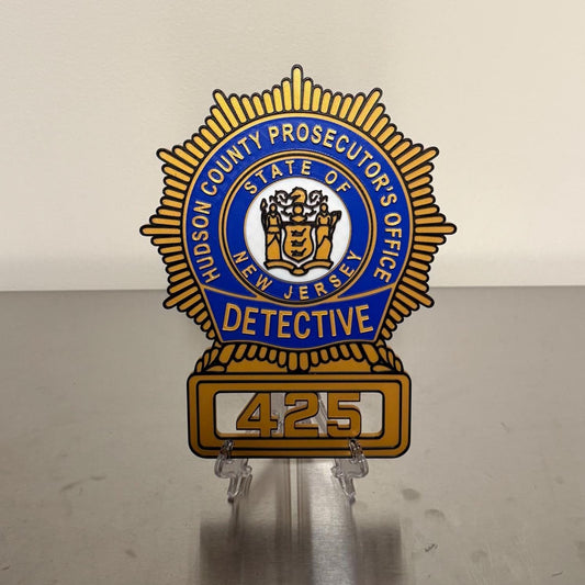 Hudson County Prosecutor Detective Shield Plaque, NJ Badge Wall Art New Jersey