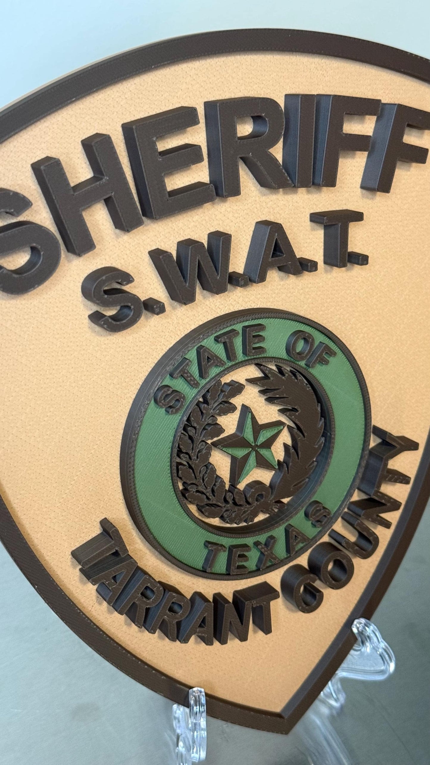 Tarrant County Sheriff SWAT 3D Plaque, First Responder Wall Art Texas