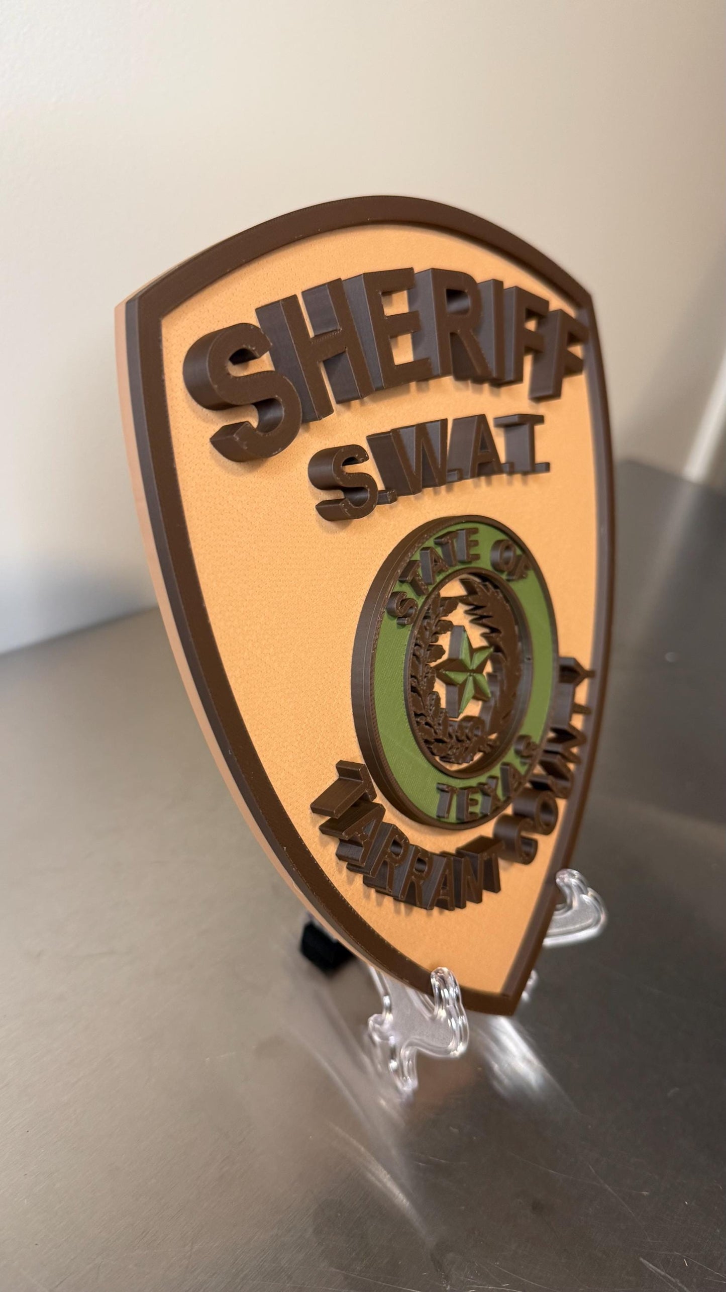 Tarrant County Sheriff SWAT 3D Plaque, First Responder Wall Art Texas