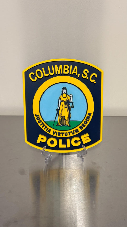 Columbia SC Police Department Plaque – First Responder Wall Decor South Carolina