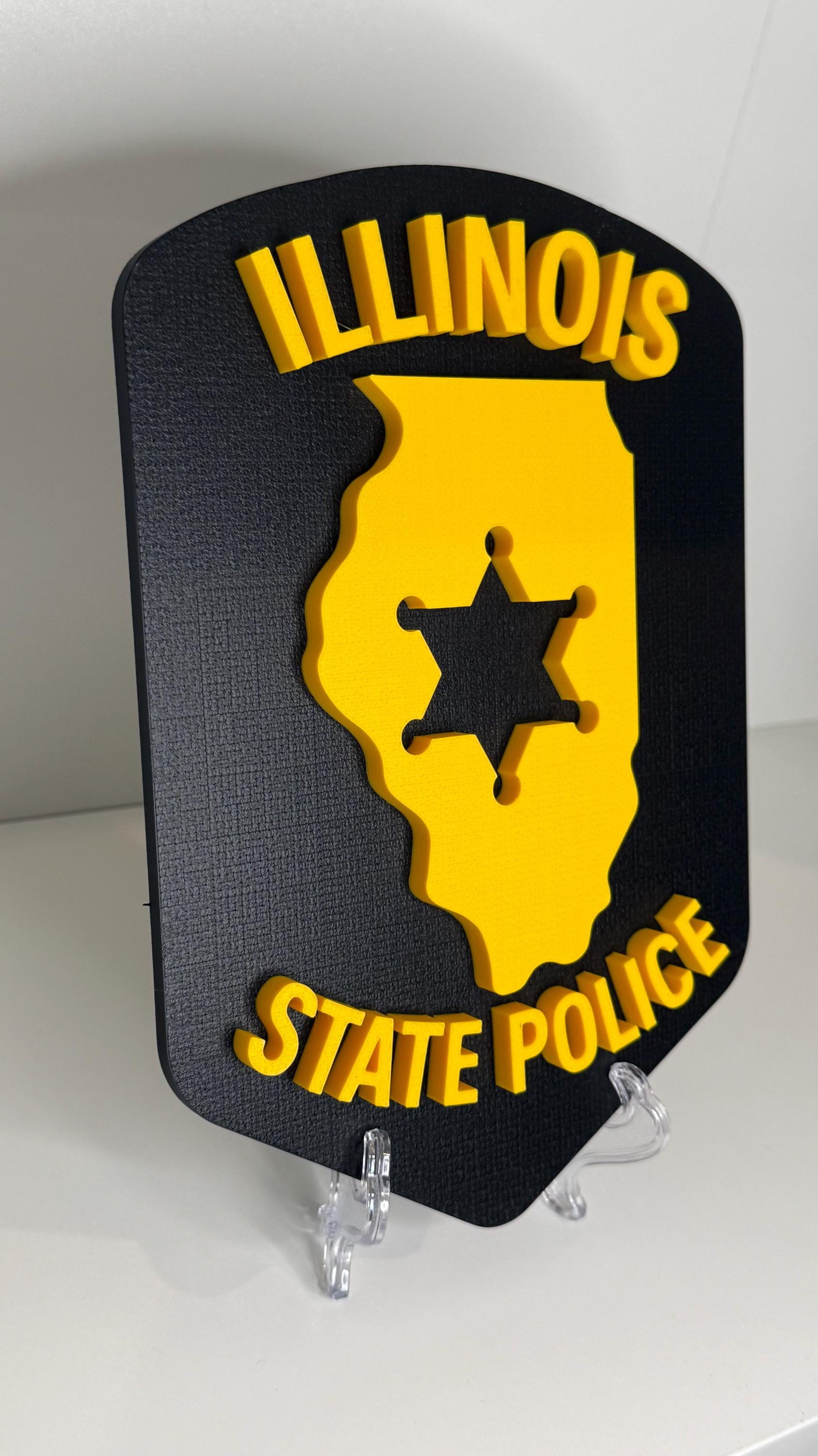 Illinois State Police Logo 3D Plaque, First Responder Wall Art