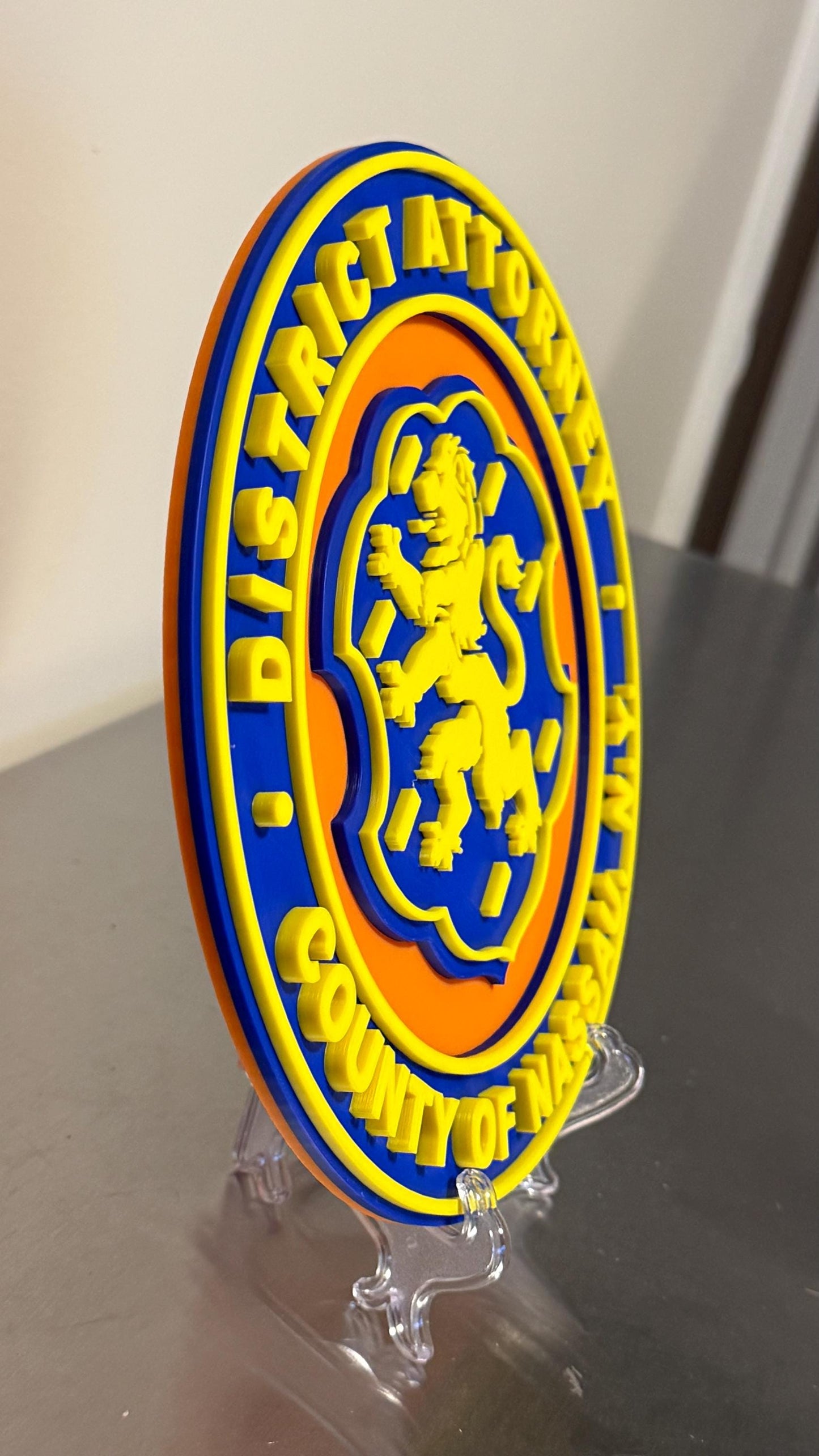 Nassau County District Attorney 3D Embossed Plaque - Long Island NY New York