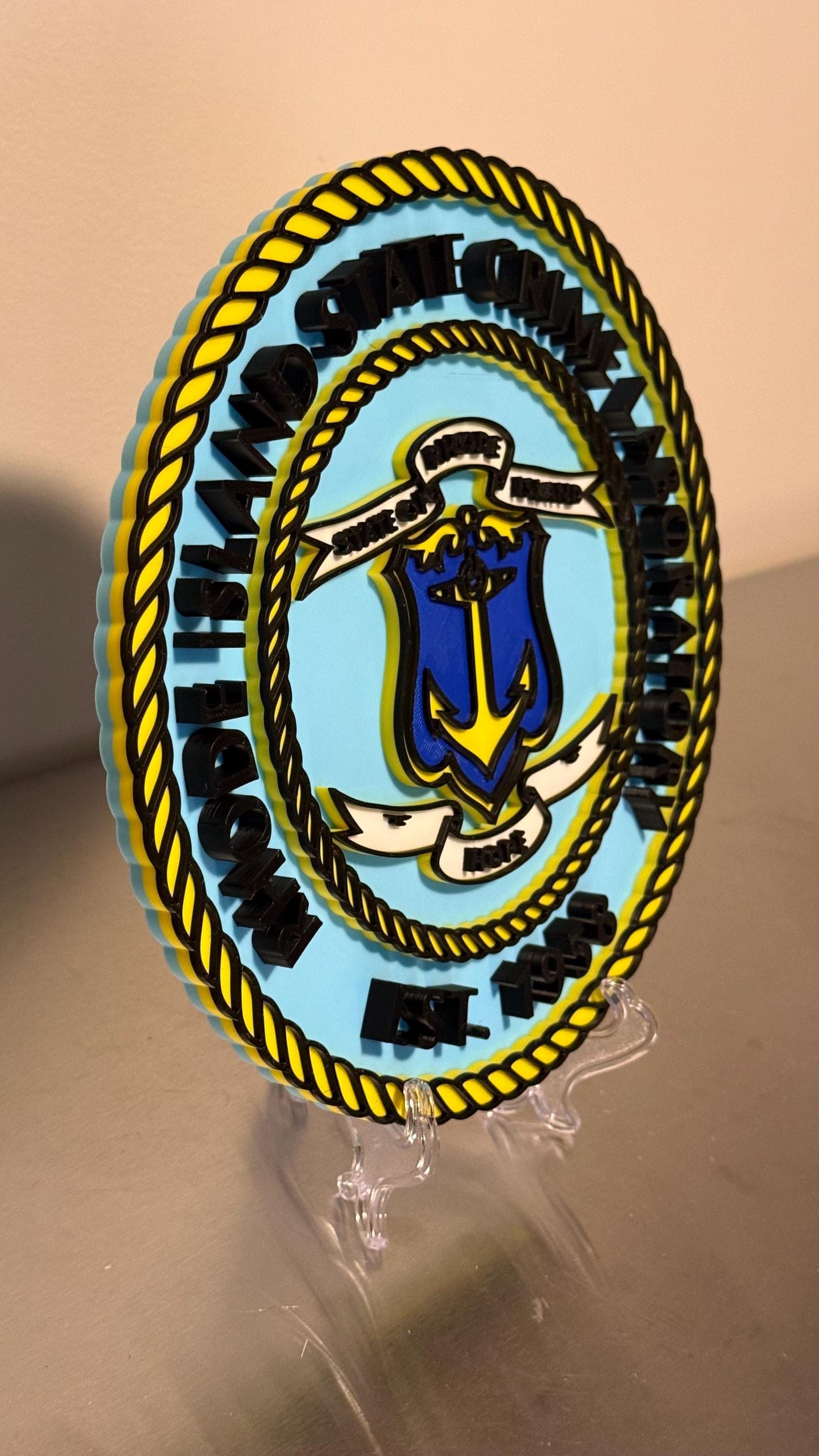 Rhode Island State Crime Lab Plaque, 3D Embossed Display