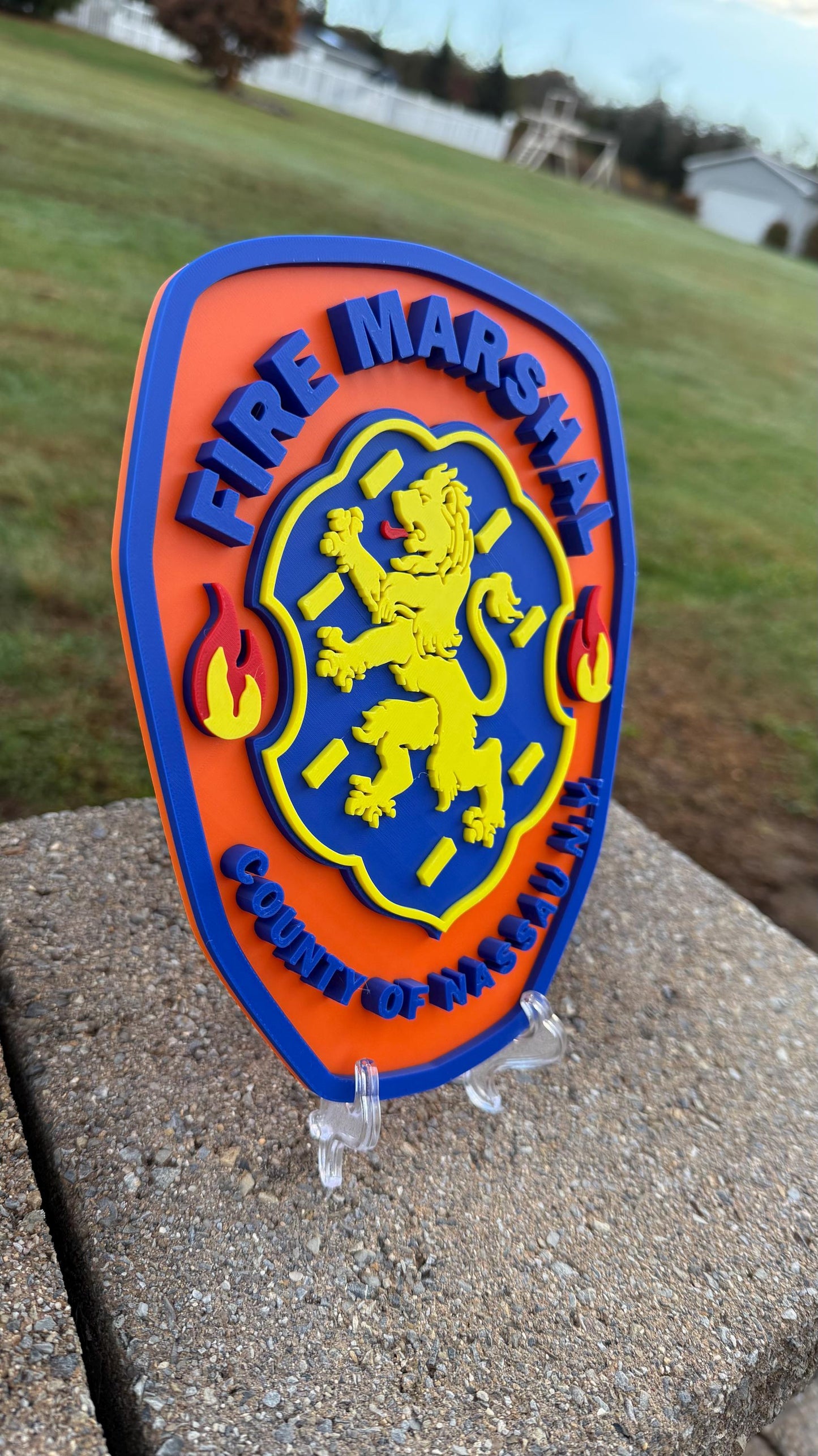 Nassau County Fire Marshal 3D Plaque: Long Island First Responder Wall Decor New York