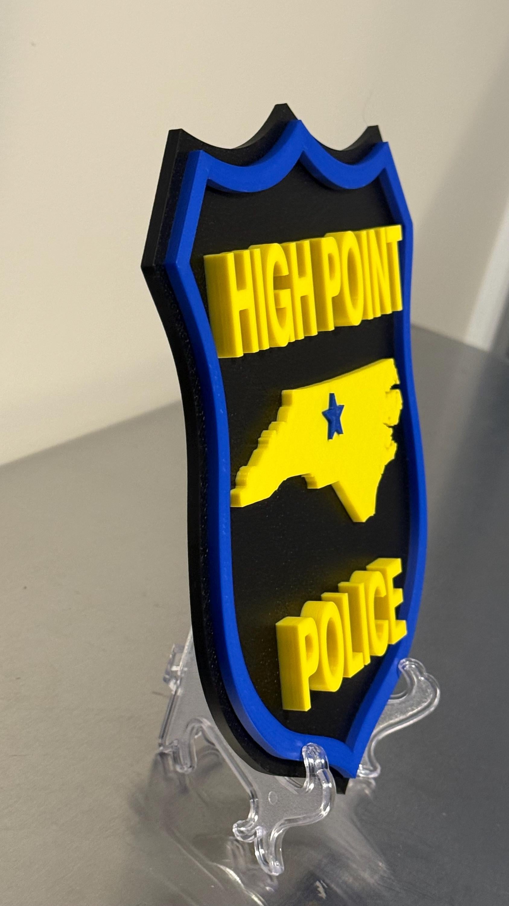 High Point NC Police Department 3D Plaque, First Responder Wall Art North Carolina
