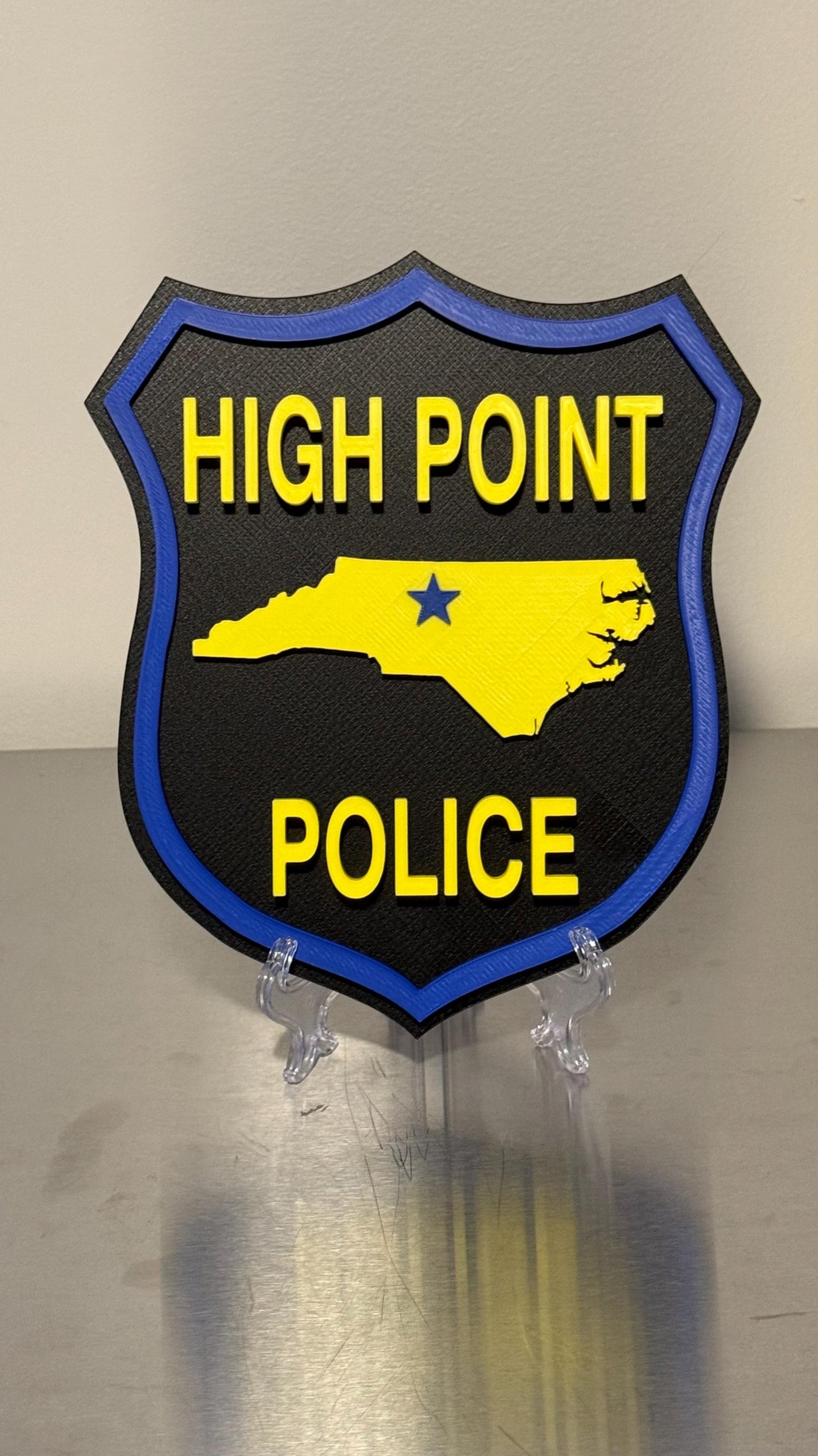 High Point NC Police Department 3D Plaque, First Responder Wall Art North Carolina
