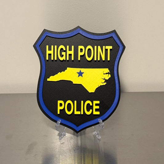 High Point NC Police Department 3D Plaque, First Responder Wall Art North Carolina