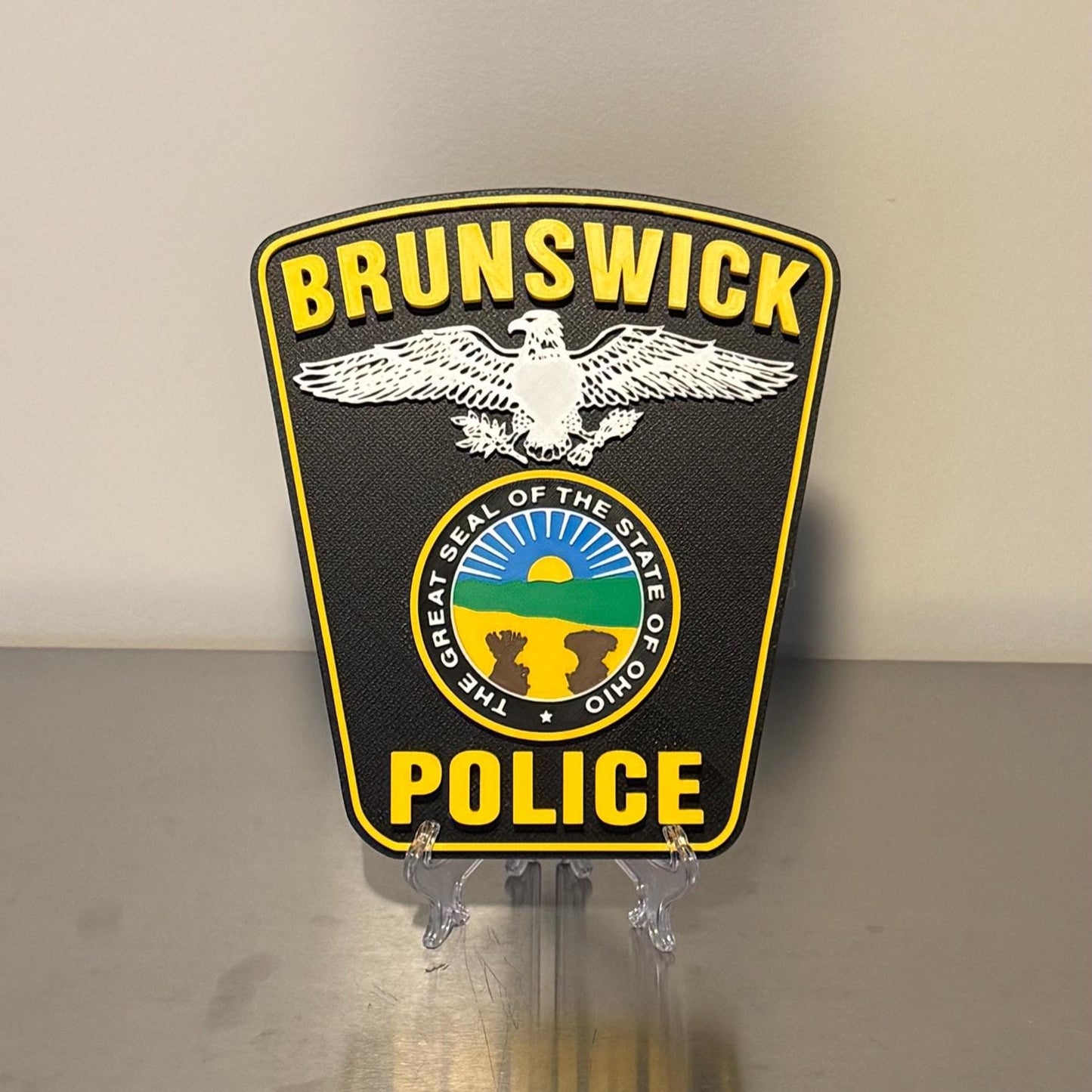 Brunswick Ohio Police 3D Plaque, First Responder Wall Art
