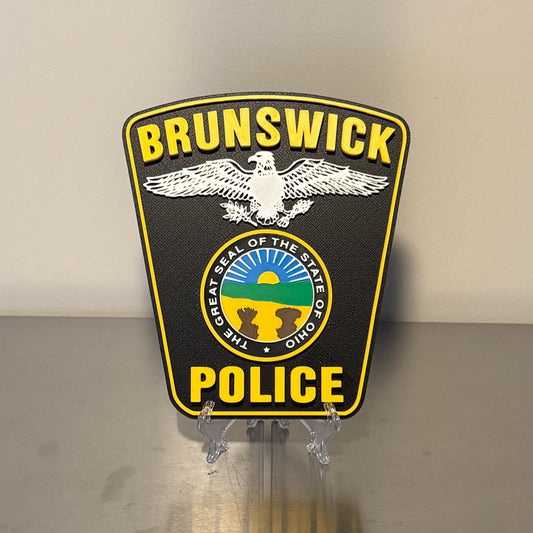 Brunswick Ohio Police 3D Plaque, First Responder Wall Art