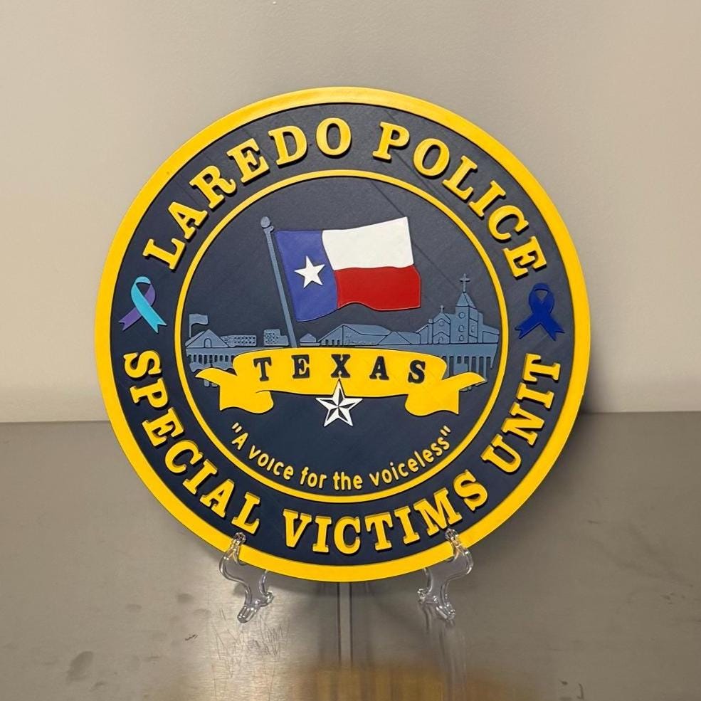 Laredo Police SVU 3D Plaque, First Responder Wall Decor
