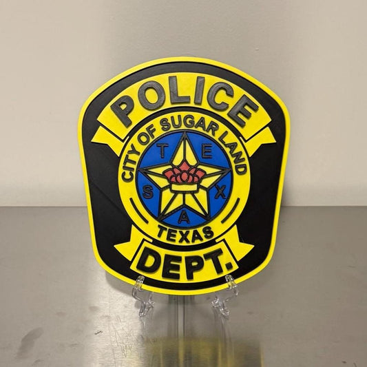 City of Sugar Land Police Plaque, First Responder Wall Art Texas