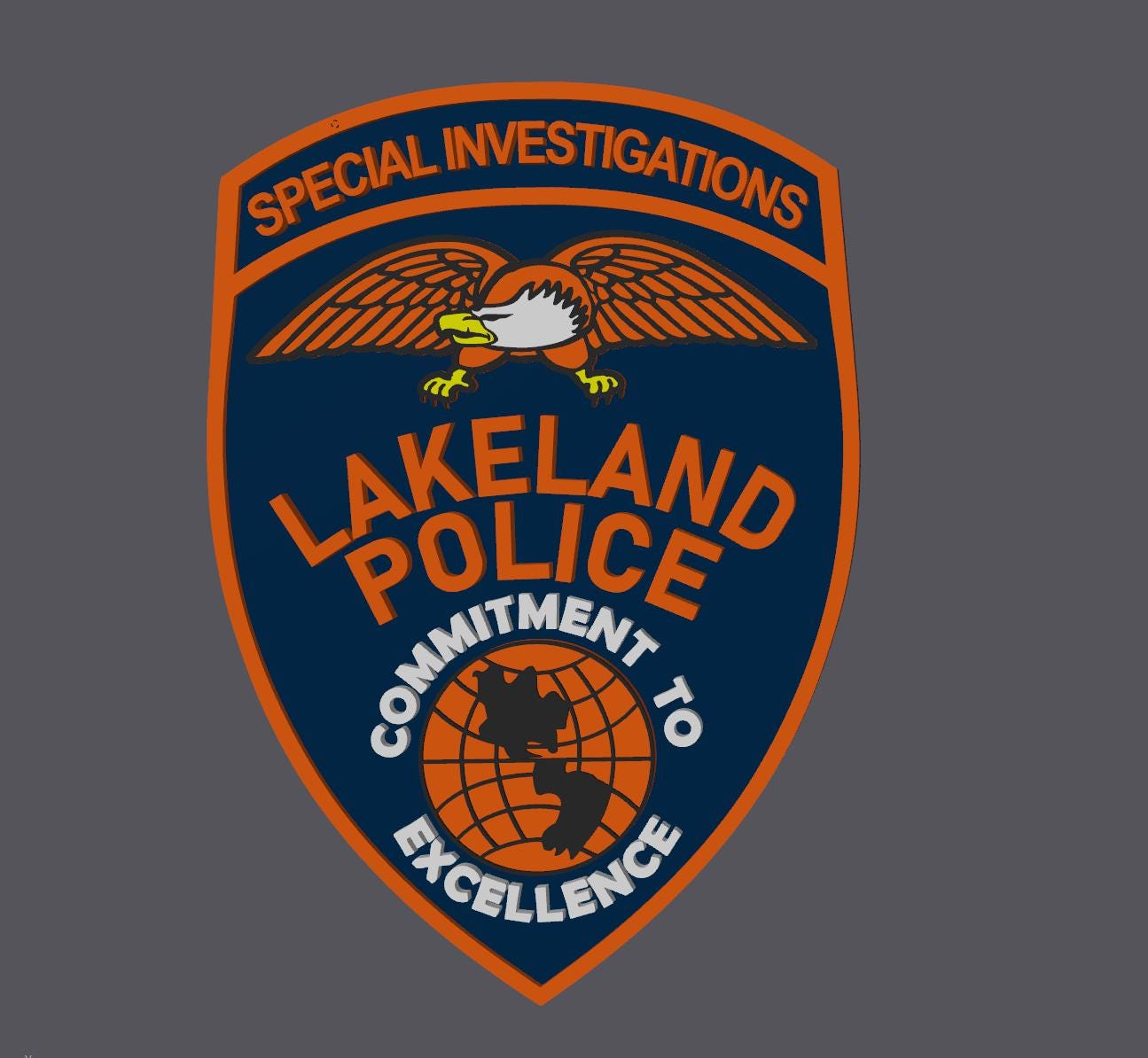 Lakeland Police Department 3D Display Plaque, First Responder Display Plaque Florida