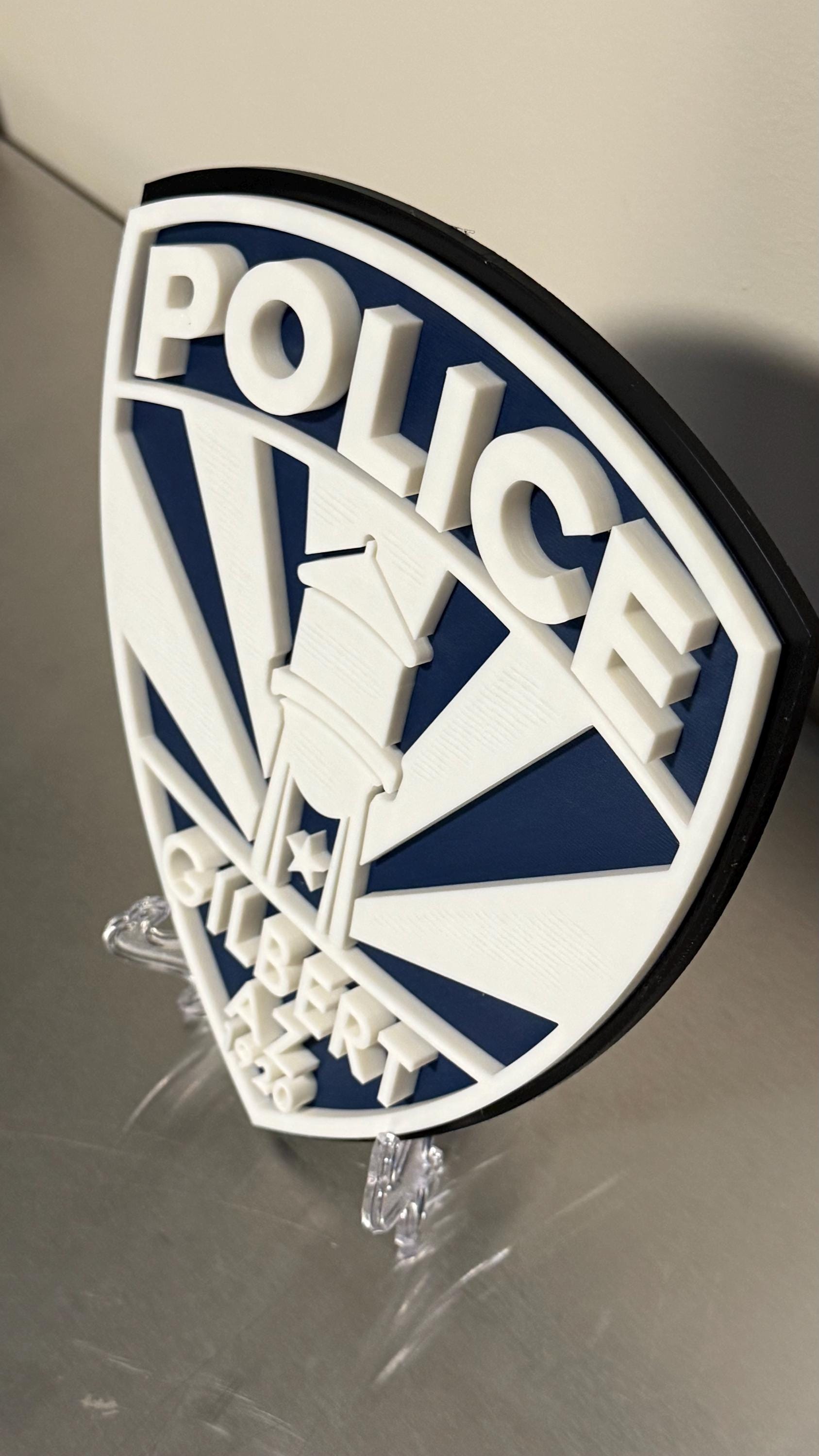 Gilbert Police Department 3D Display Plaque, First Responder Wall Art Arizona AZ