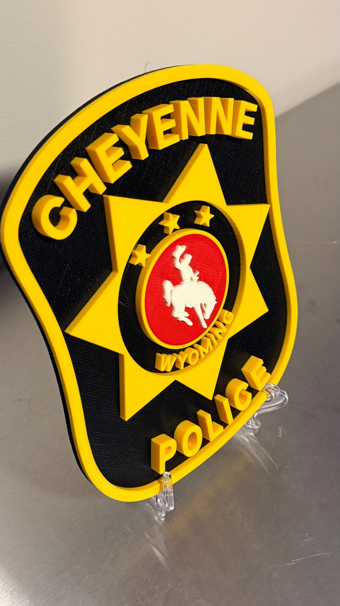 Cheyenne Police Department 3D Plaque, First Responder Wall Art Wyoming