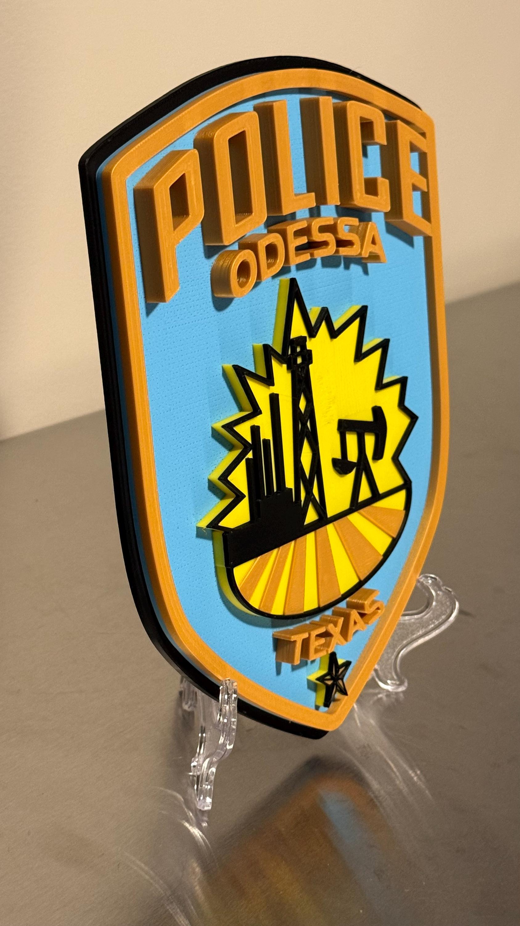 Odessa Police Department Plaque: 3D Embossed First Responder Wall Art