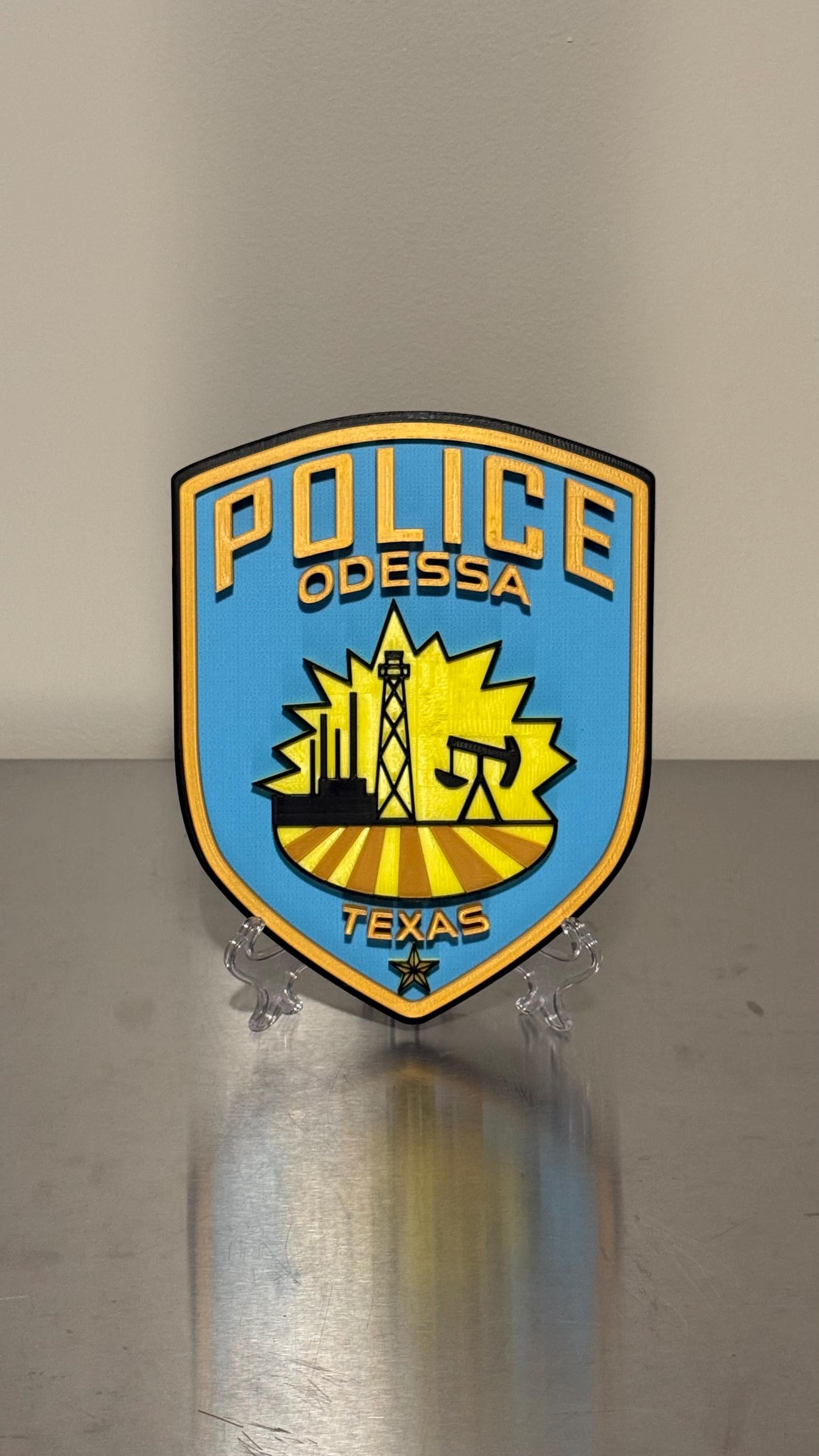 Odessa Police Department Plaque: 3D Embossed First Responder Wall Art