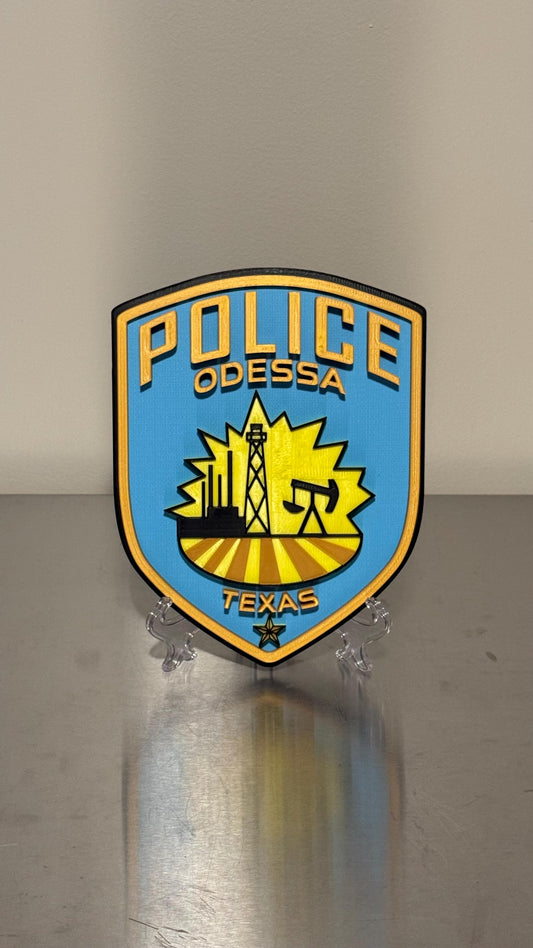 Odessa Police Department Plaque: 3D Embossed First Responder Wall Art