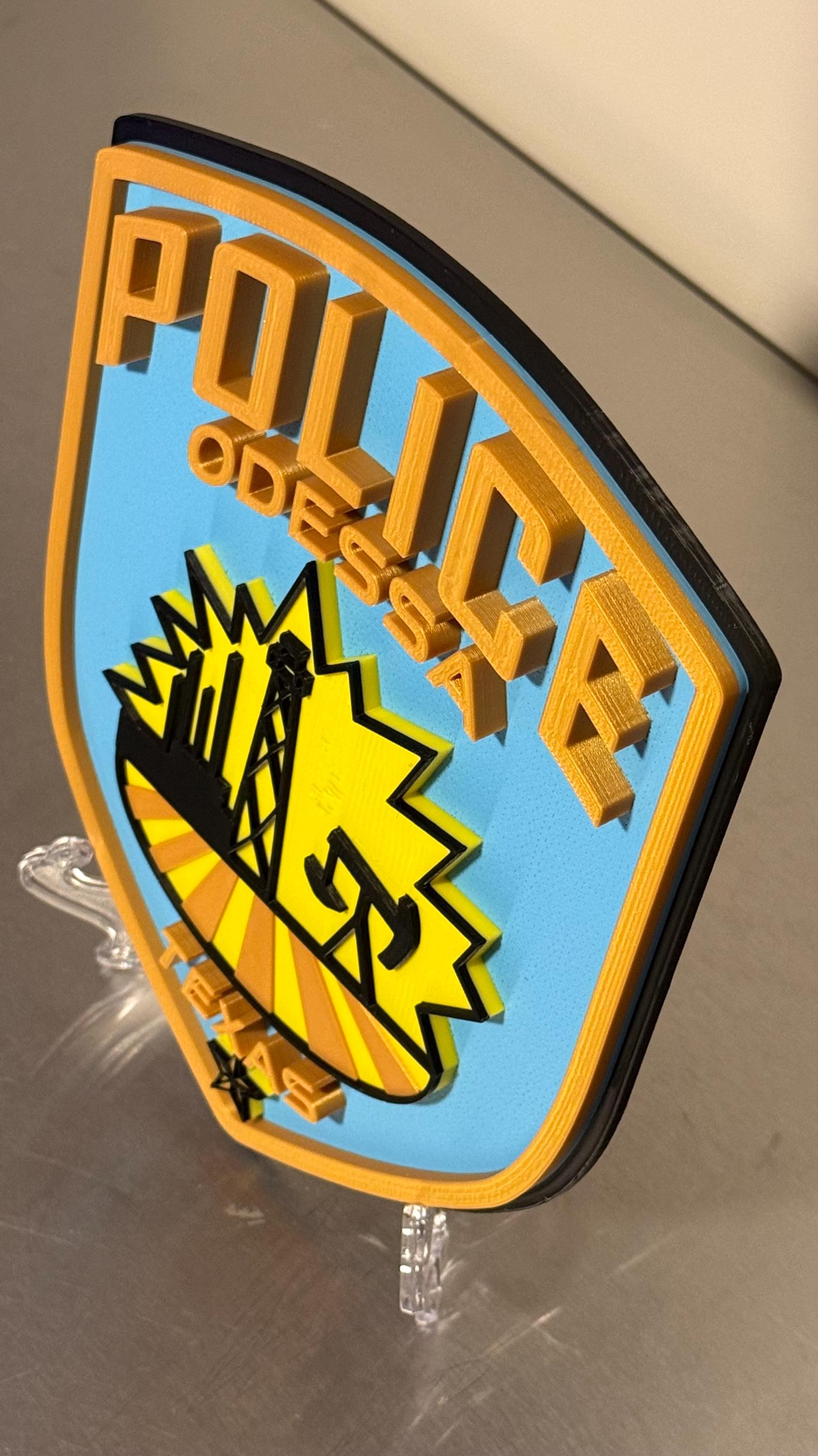 Odessa Police Department Plaque: 3D Embossed First Responder Wall Art