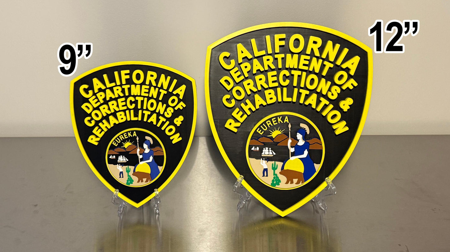 California Department Of Corrections 3D Plaque First Responder Wall Art CA Display Plaque