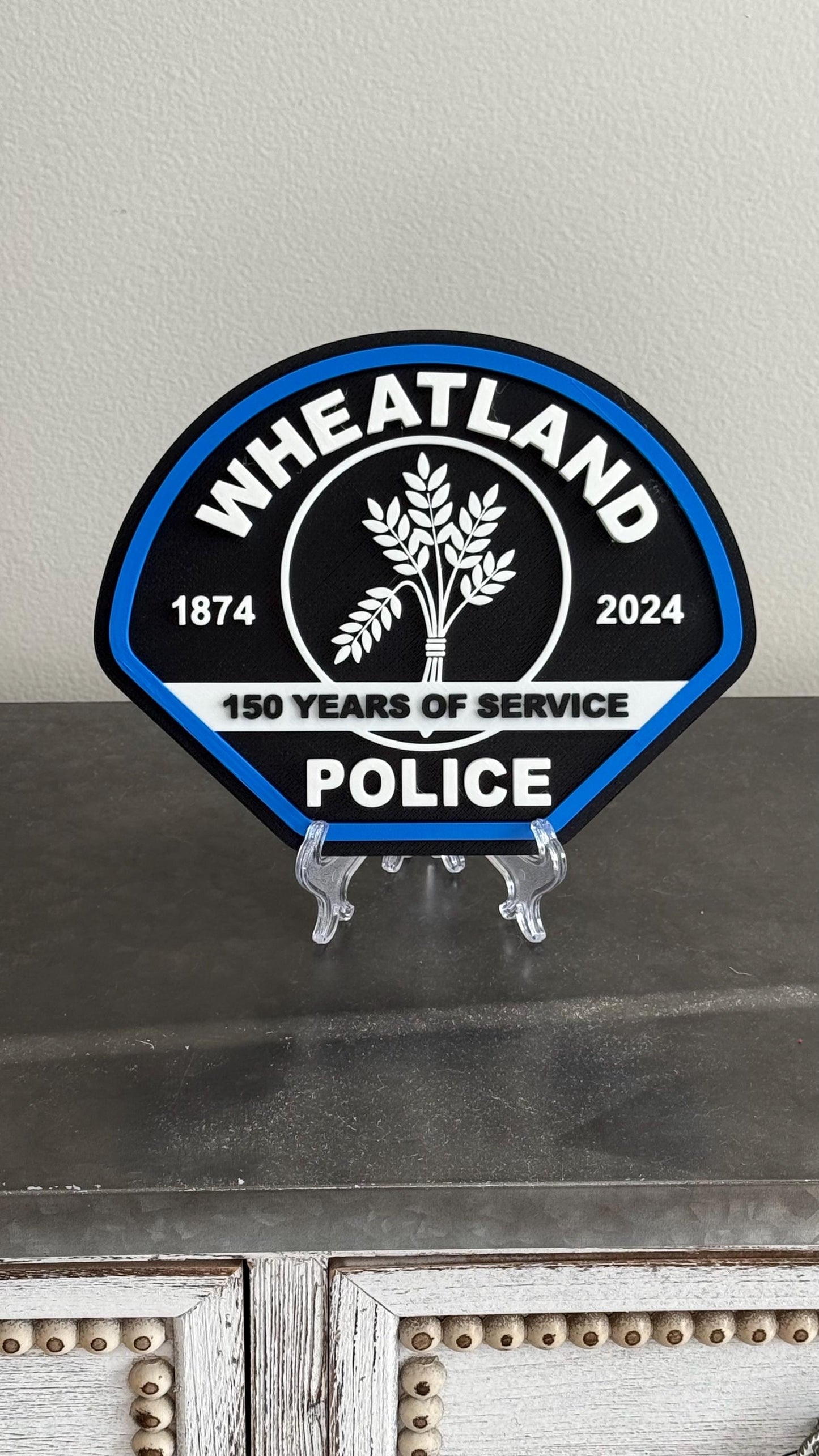 Wheatland Police Department Plaque: 3D Embossed First Responder Art California
